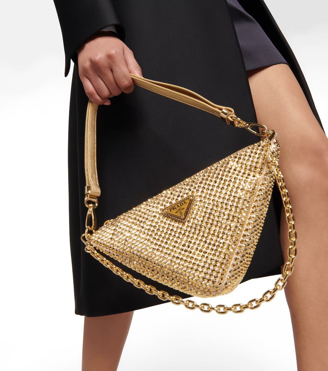 Prada Re-Edition Triangle Crystal Embellished Shoulder Bag Size ONE SIZE - 1 Preview