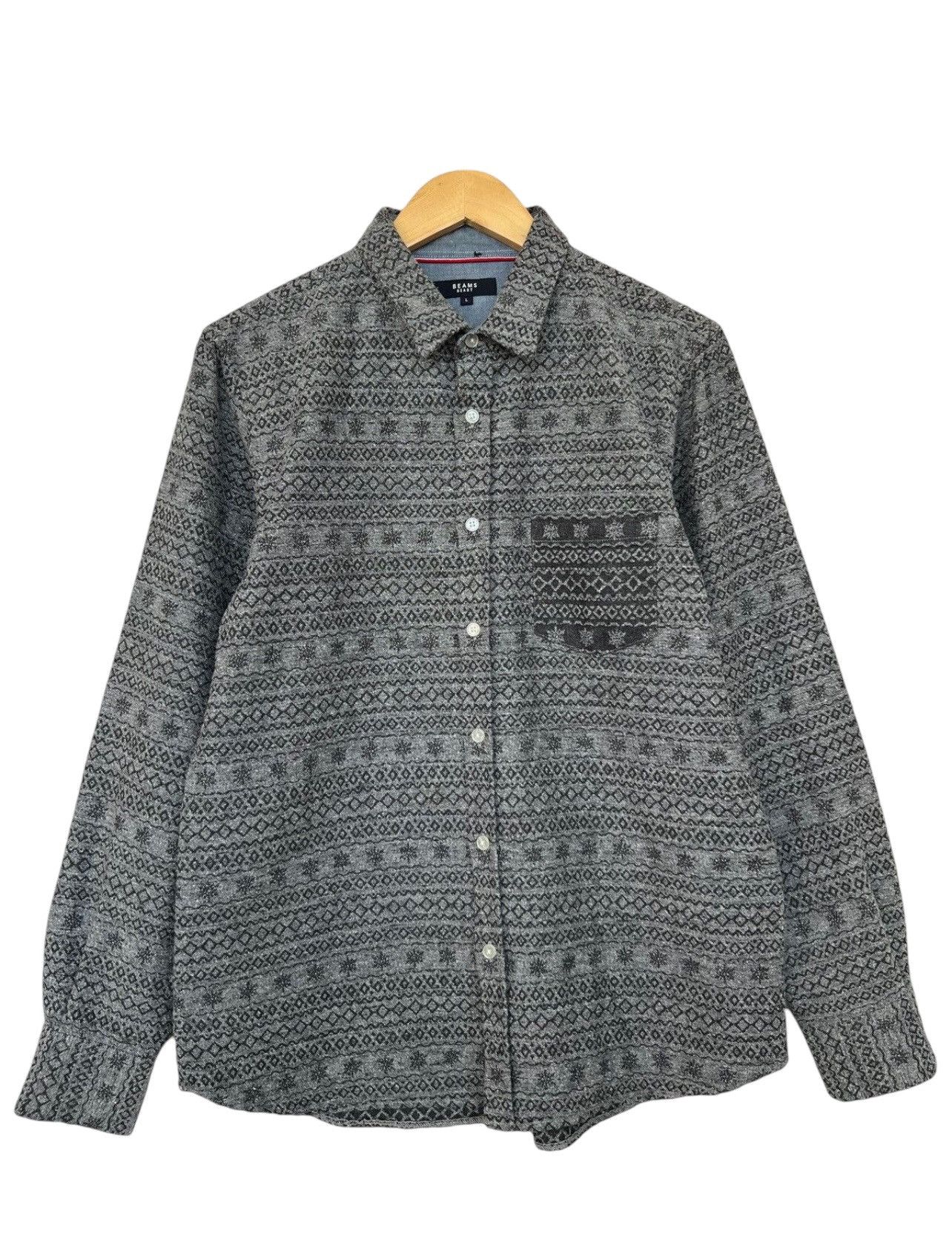 Japanese Brand Beams Japan Checkered Long Sleeve Button Up Flanner Shirt M Size US M / EU 48-50 / 2 - 1 Thumbnail