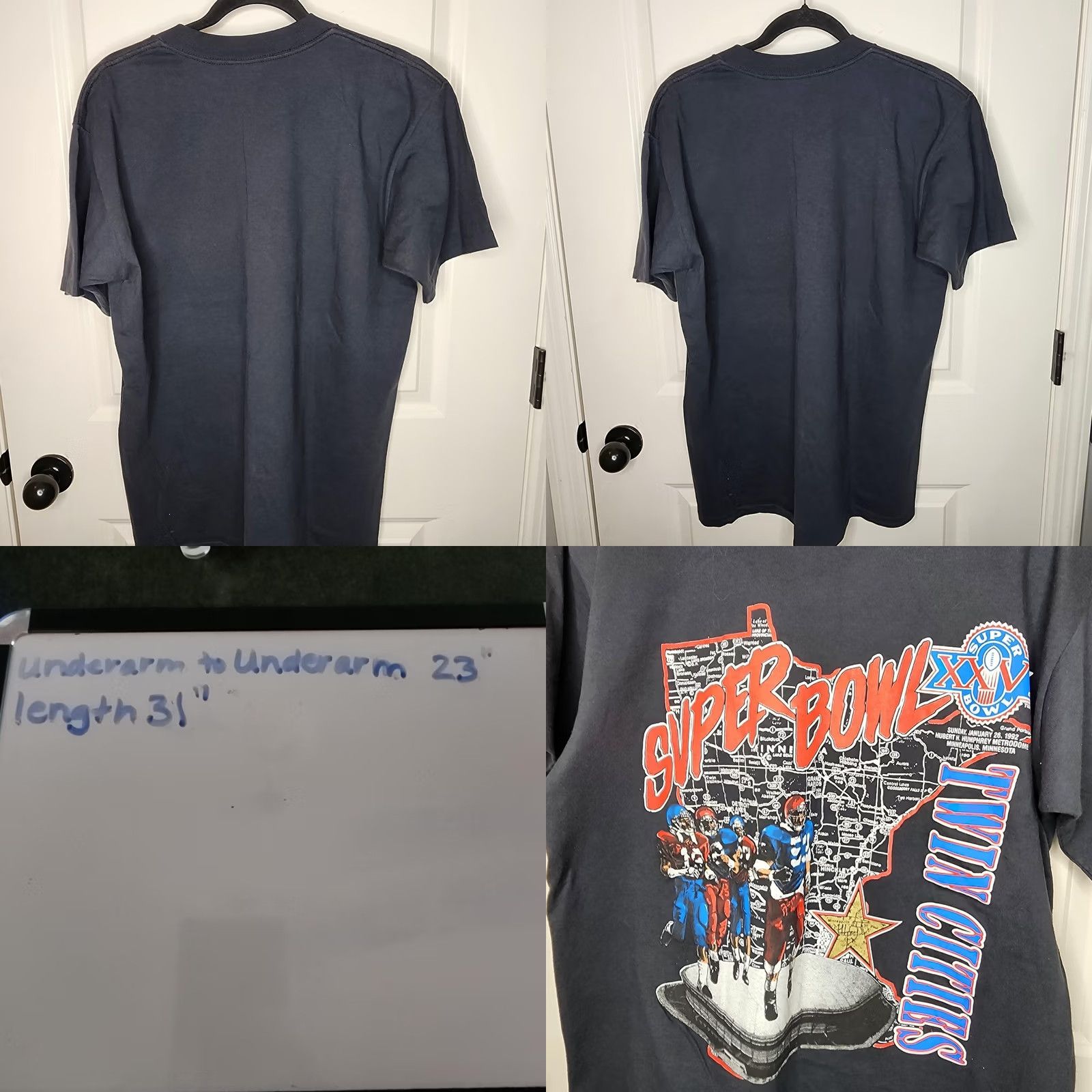 Nutmeg VINTAGE Nutmeg Shirt Mens XL Black VTG Super Bowl XXVI Twin Cities NFL Football Tee Size US XL / EU 56 / 4 - 8 Thumbnail
