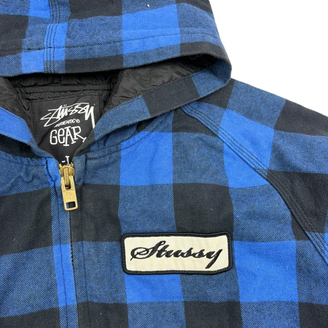 Stussy Vintage Stussy Chequered Zip Up Workwear Jacket Blue - Large Size US L / EU 52-54 / 3 - 3 Thumbnail