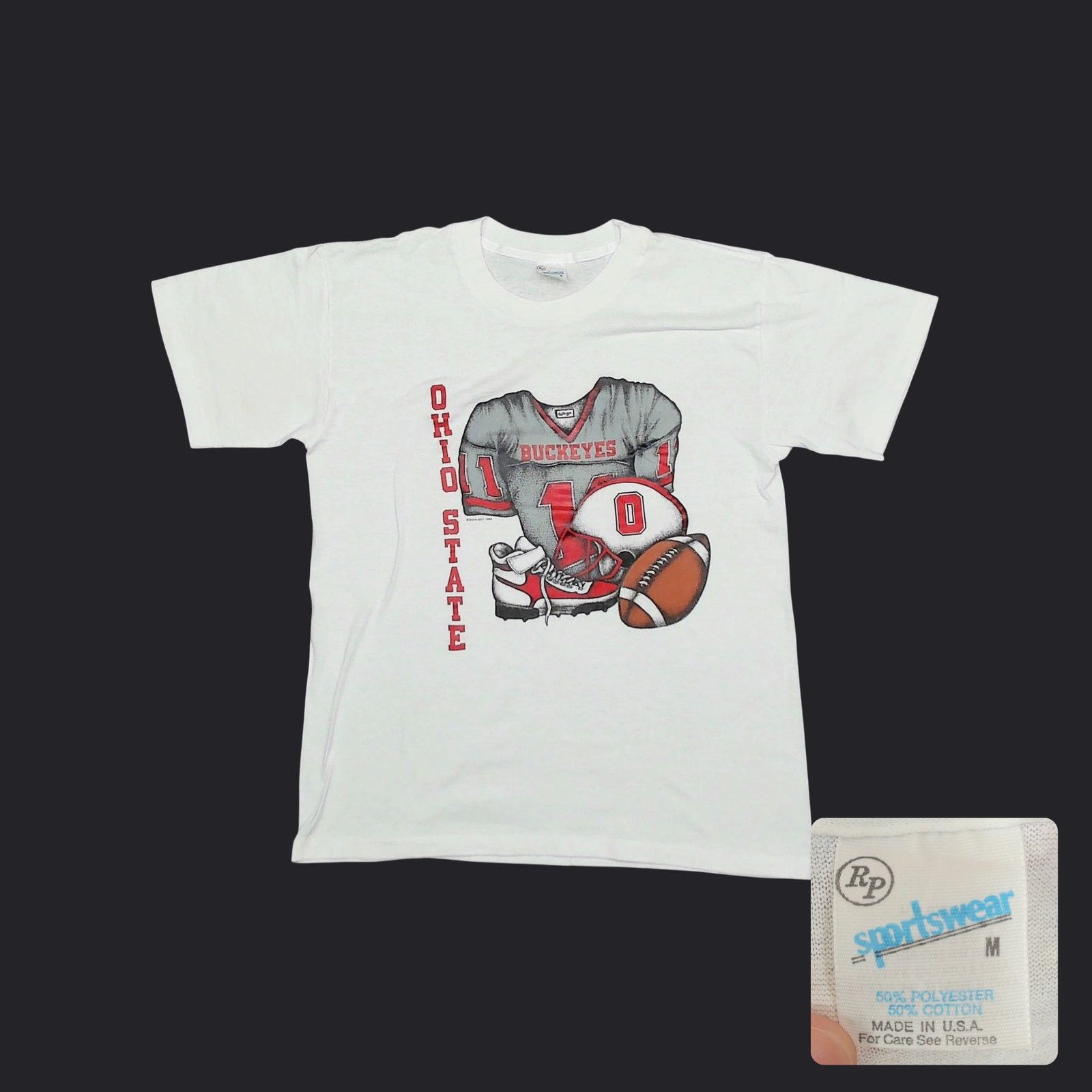 Vintage Vintage 1989 Ohio State Buckeyes Single Stitch Tee Size US S / EU 44-46 / 1 - 1 Thumbnail