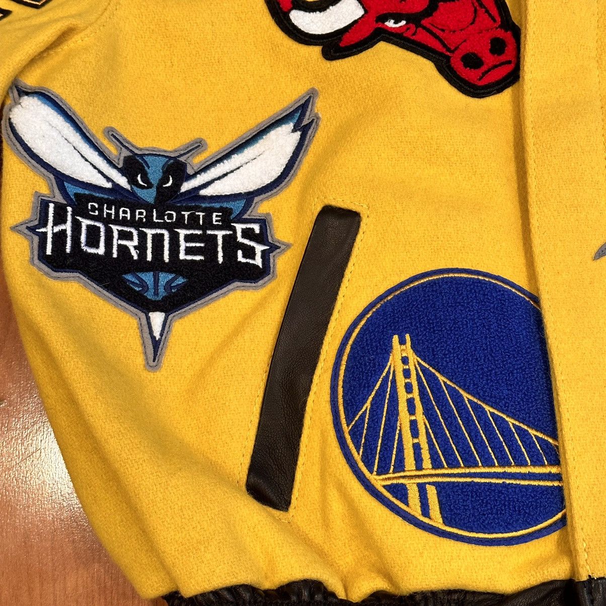 Jeff Hamilton × NBA Jeff Hamilton NBA Collage Wool and Leather Jacket Size M New Size US M / EU 48-50 / 2 - 5 Thumbnail