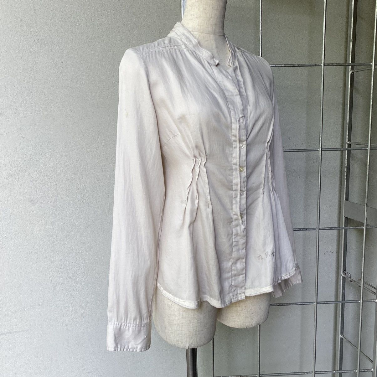 Marithe + Francois Girbaud MARITHE + FRANÇOIS GIRBAUE Grey V-Neck Button-Up Shirt Size S / US 4 / IT 40 - 3 Thumbnail