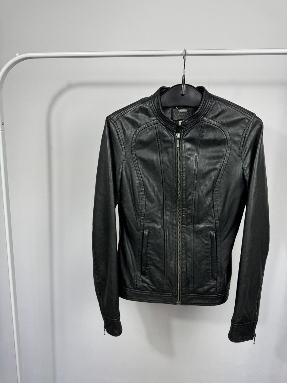Other Monsoon Women’s Black Leather Biker Jacket Slim Fit Moto S Size S / US 4 / IT 40 - 2 Thumbnail