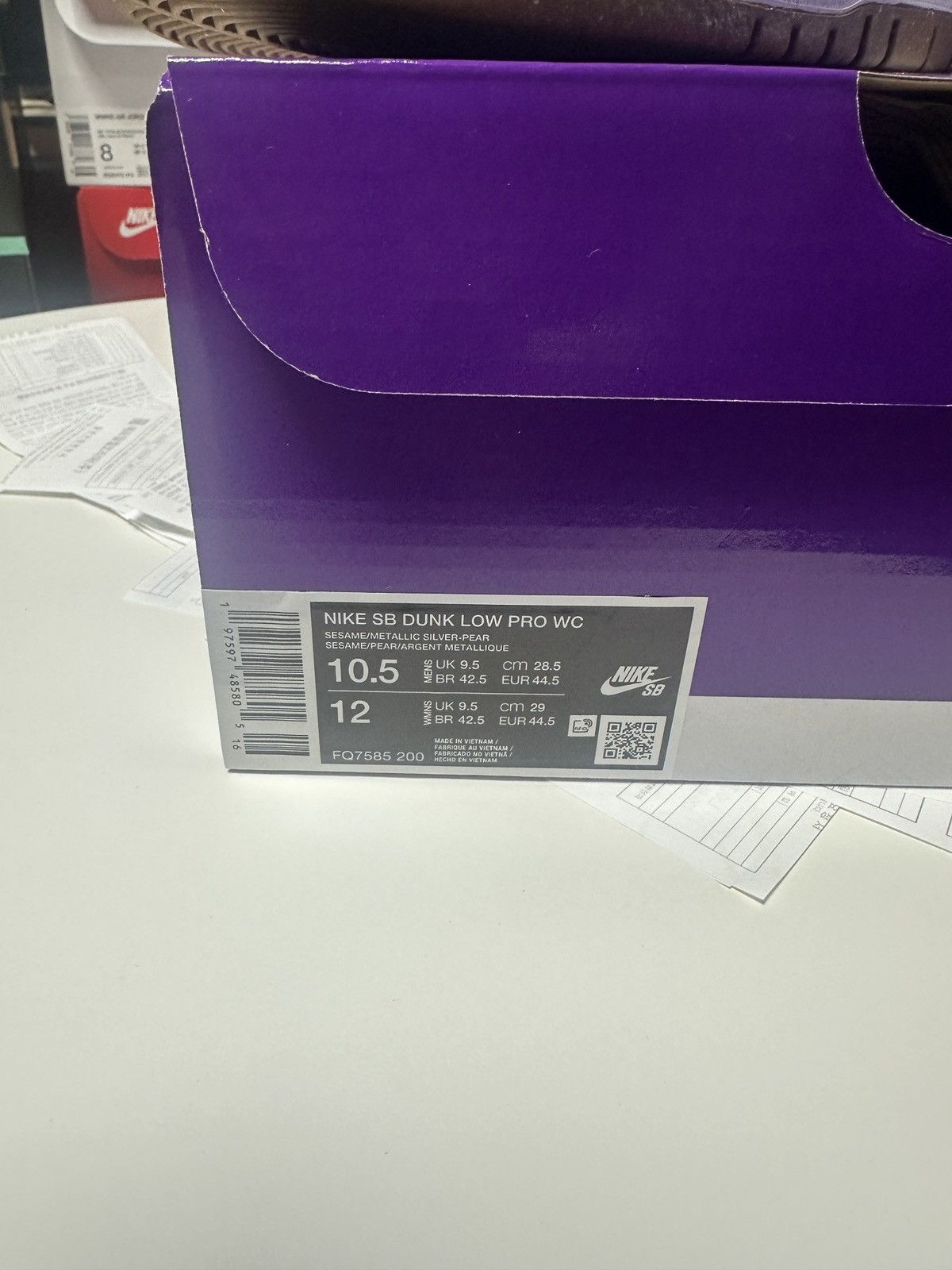 Nike Nike SB Dunk Low Pro WC Sesame Silver Pear Sz 10.5 US MEN Size US 10.5 / EU 43-44 - 10 Thumbnail