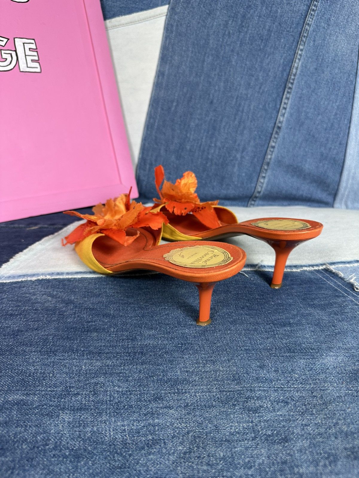Rene Caovilla Vintage Rene Caovilla Open Pumps Heels Flowers Decoration Size US 8 / IT 38 - 5 Thumbnail