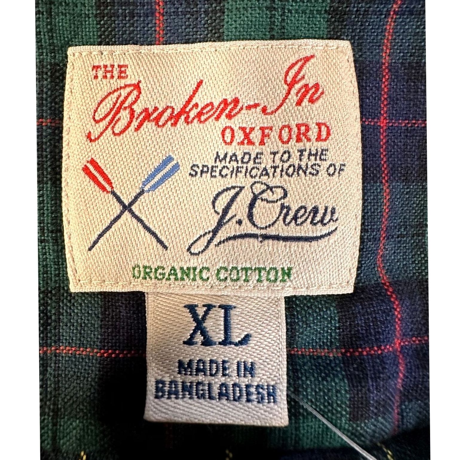 J.Crew J. Crew Broken In Oxford Flannel Shirt Men XL Green Blue Plaid Button-Up Slim Fit Size US XL / EU 56 / 4 - 6 Thumbnail