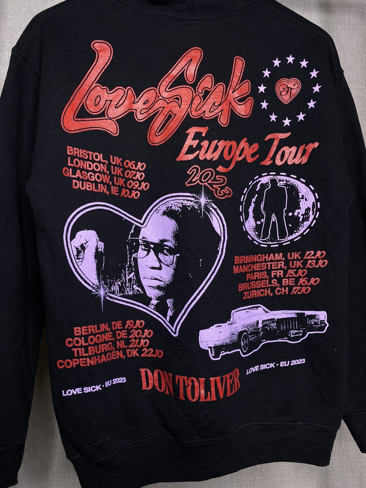 Rap Tees Don Toliver Love Sick Tour 23 Europe Hoodie Black Size S Size US S / EU 44-46 / 1 - 4 Thumbnail