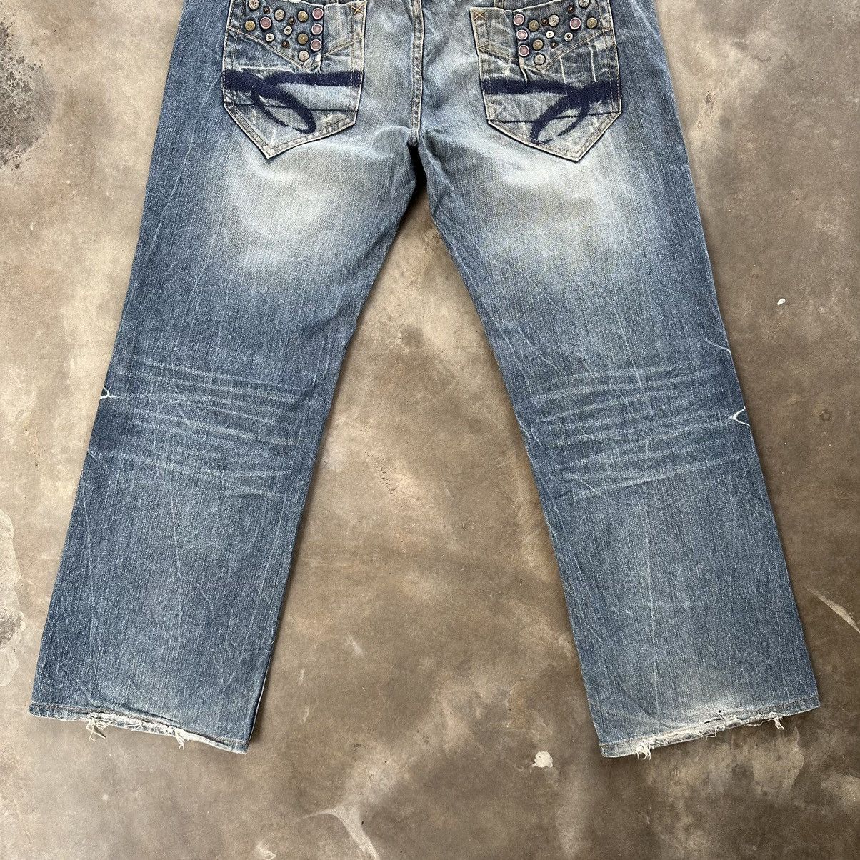 Japanese Brand Vintage Japanese PUNK Raw Faded Denim Jean Japan Size 34 Size US 34 / EU 50 - 16 Thumbnail