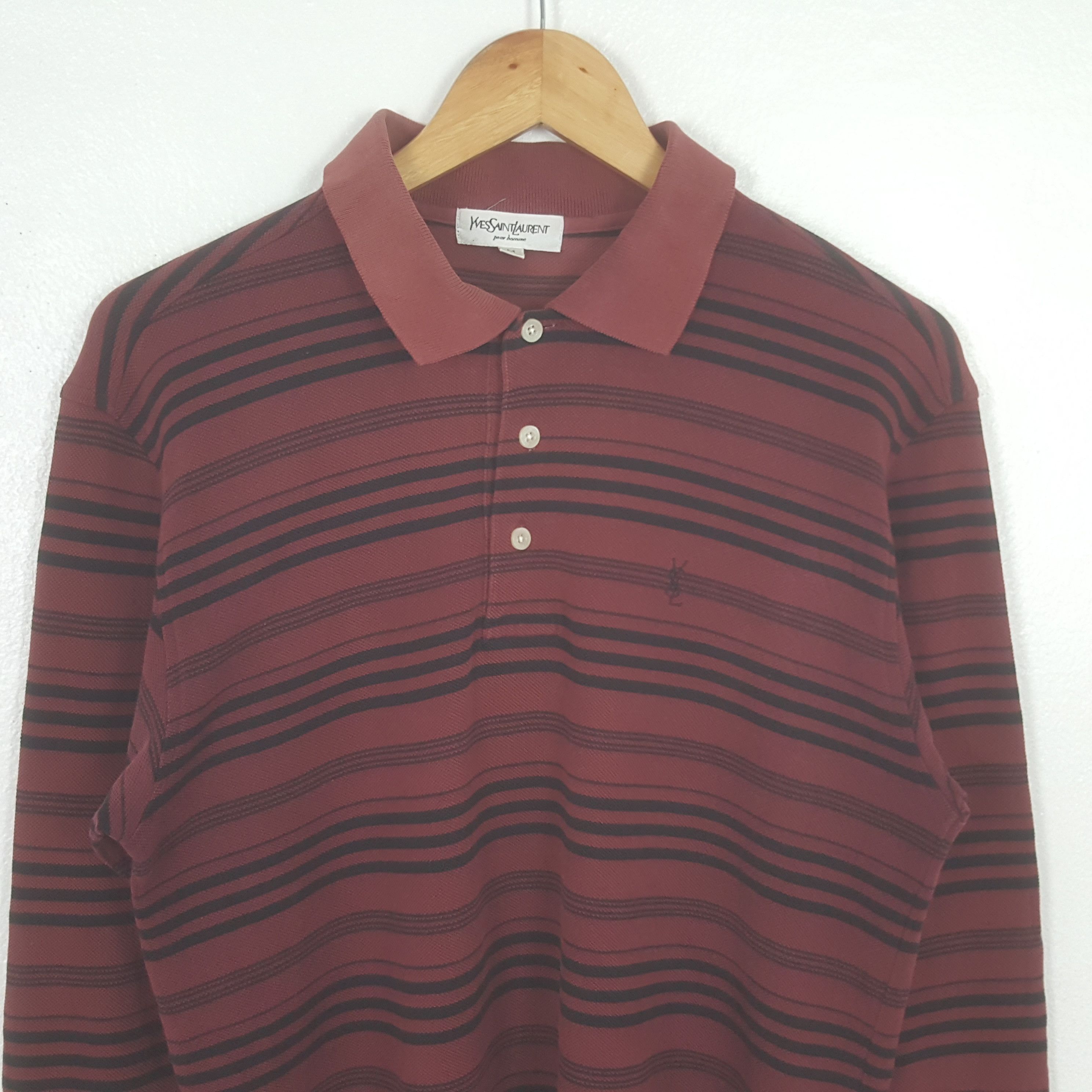 Yves Saint Laurent Vintage Yves Saint Laurent Designer Polo Shirt C319N65 Size US M / EU 48-50 / 2 - 2 Thumbnail