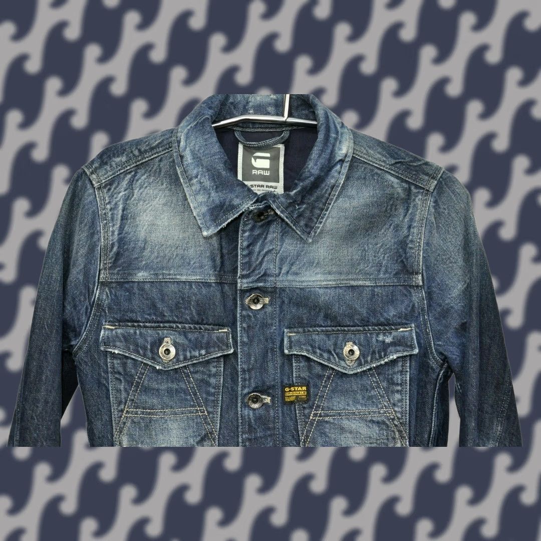 G-Star G-Star Raw A Crotch Slim Jacket Men S Denim Blue Size S Vintage No Size US S / EU 44-46 / 1 - 1 Thumbnail