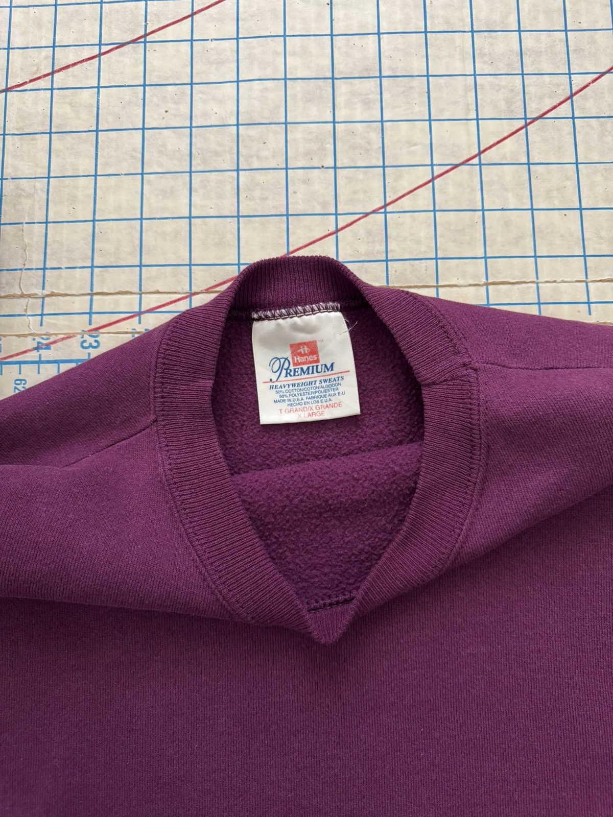 Hanes Vintage Hanes Premium Burgundy Striped Crewneck XL USA Made Size US XL / EU 56 / 4 - 5 Thumbnail