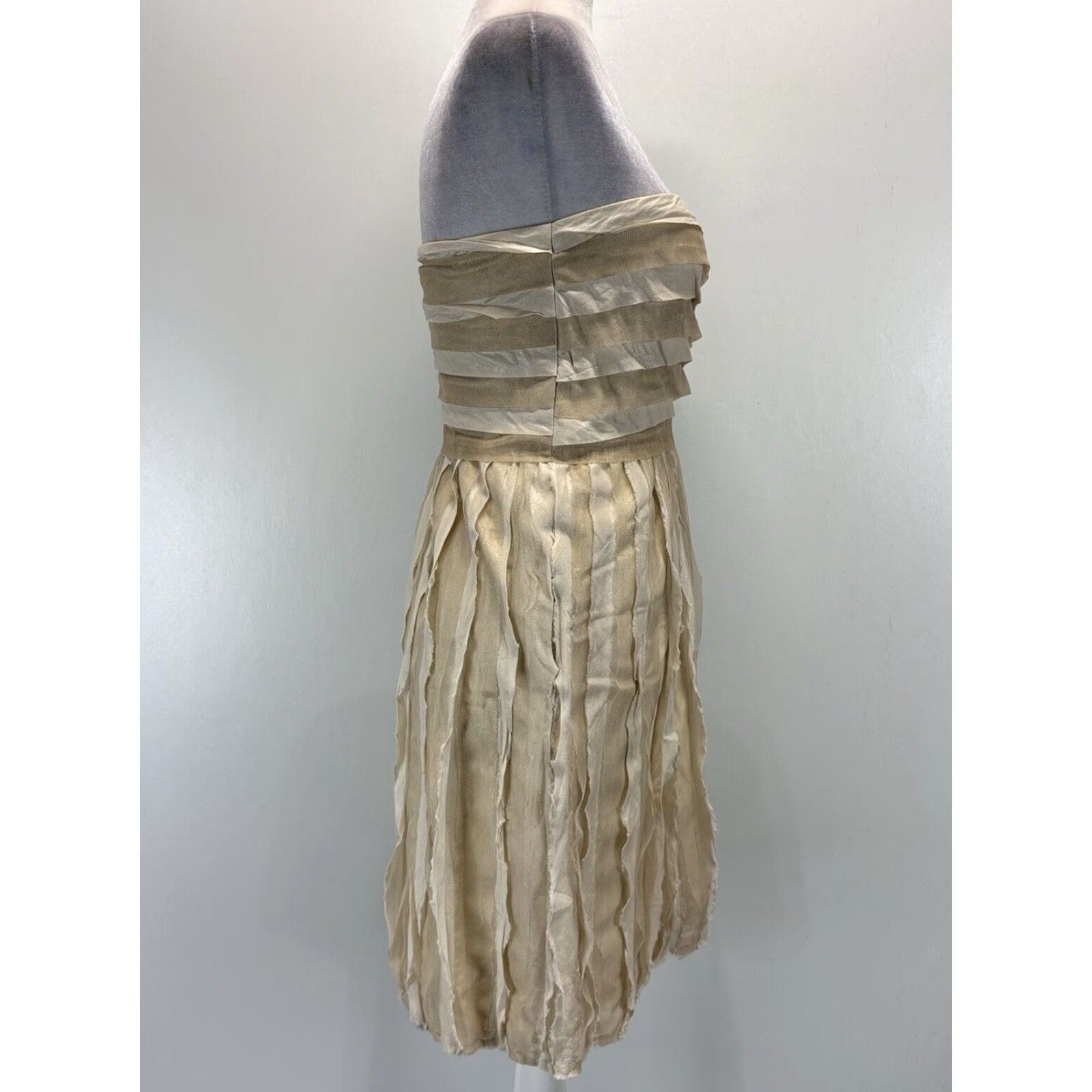 Diane von Furstenberg VINTAGE Diane von Furstenberg DVF Gold Kari Dress Women's Mini Cocktail Strapless Size 4 Size S / US 4 / IT 40 - 4 Thumbnail