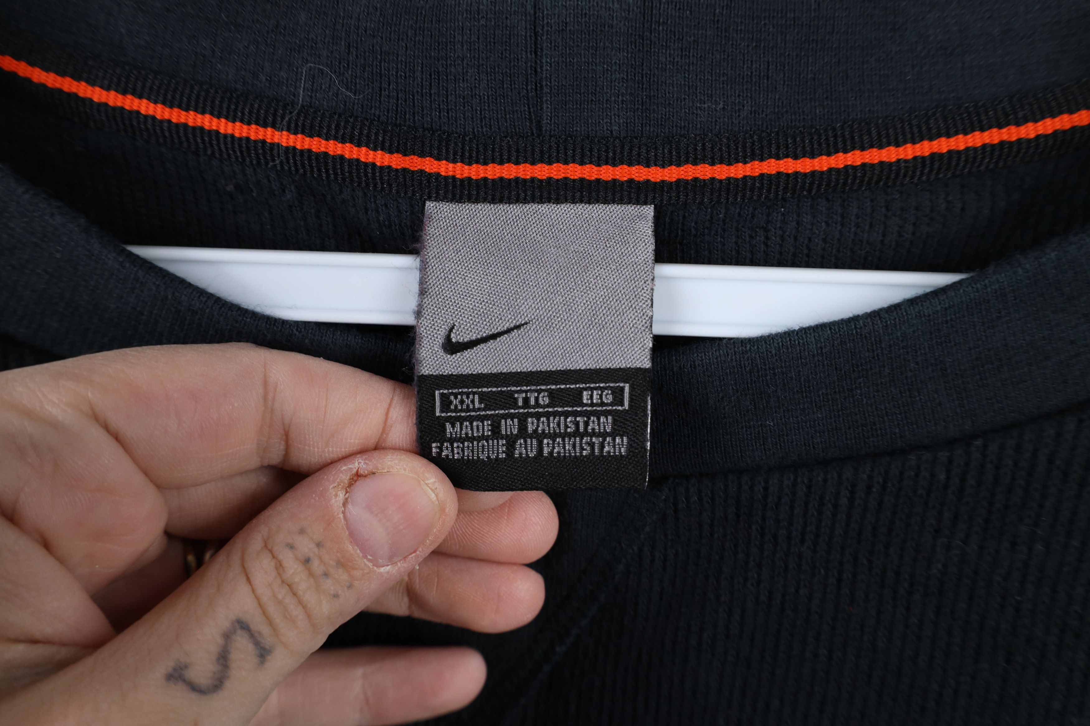 Nike × Vintage Vintage Nike Travis Scott Mini Swoosh Ribbed Knit Sweater Size US XXL / EU 58 / 5 - 7 Thumbnail