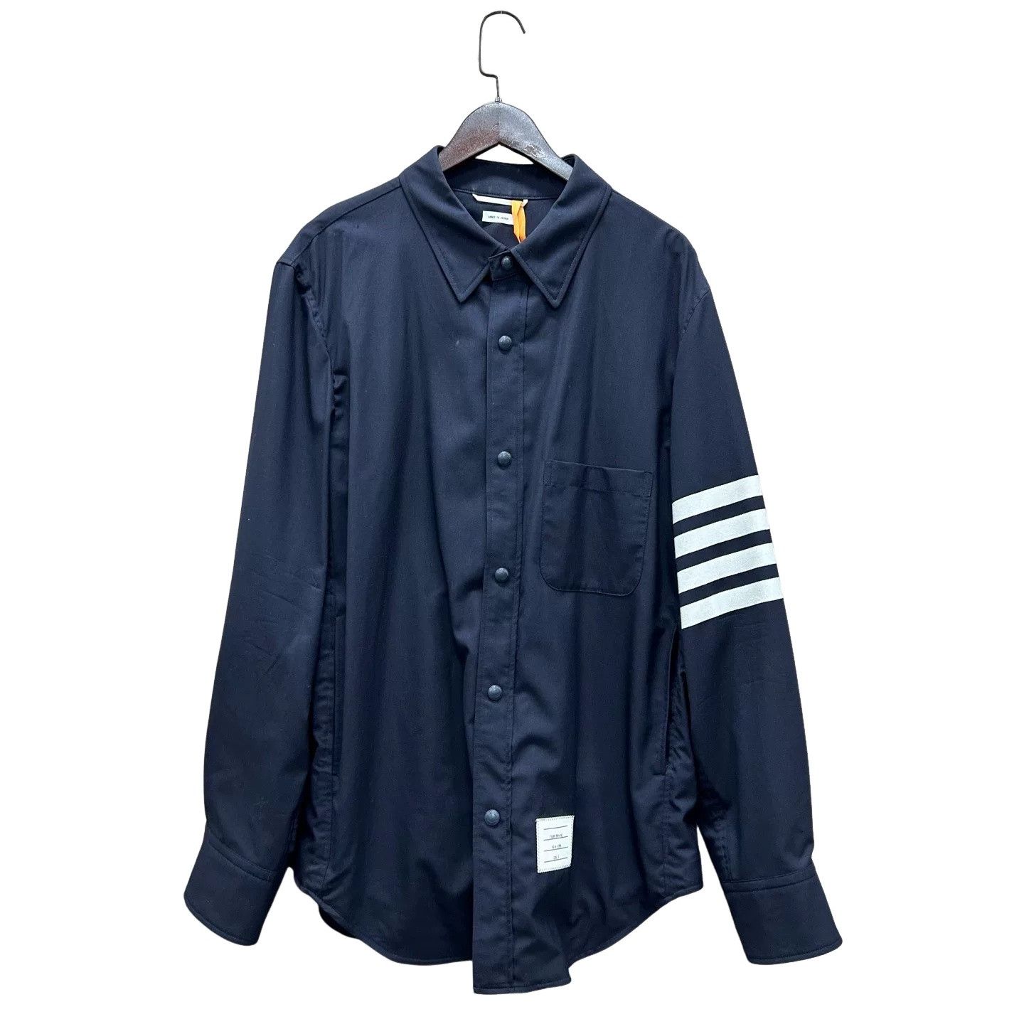 Thom Browne Thom Browne 4-Bar Wool Shirt Jacket Navy Size 3 Size US L / EU 52-54 / 3 - 1 Thumbnail