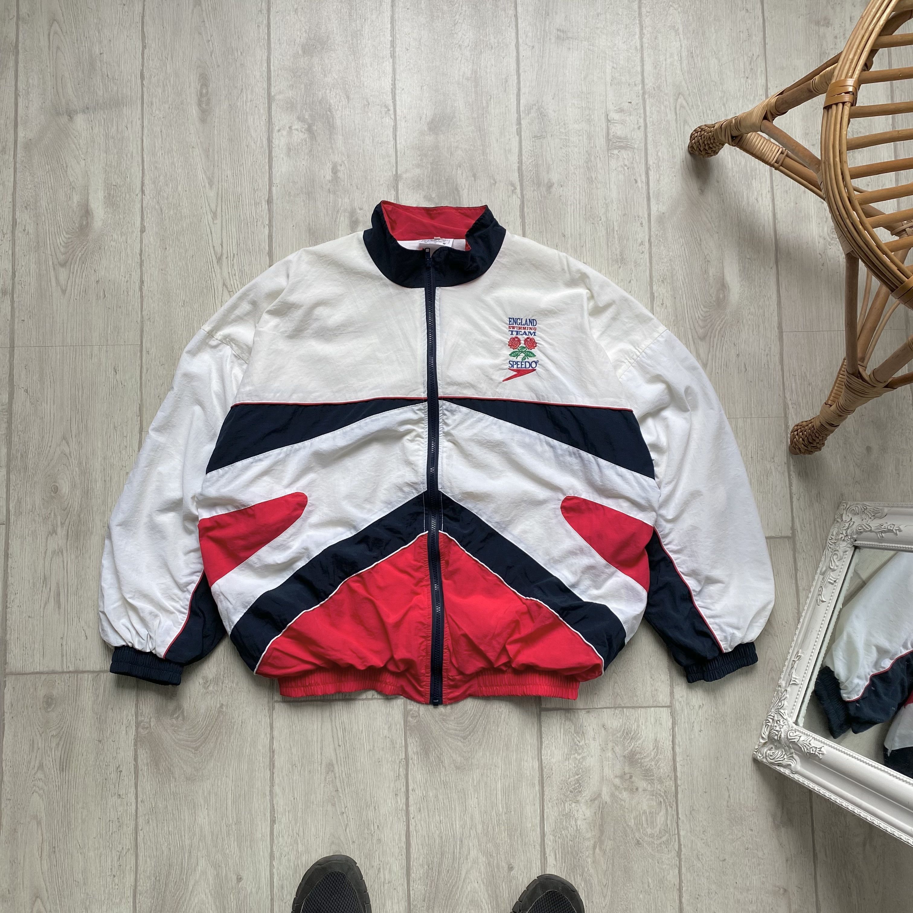 Canterbury of New Zealand Speedo Vintage 80s England Team nylon boxy jacket sportwear Size US XL / EU 56 / 4 - 1 Thumbnail
