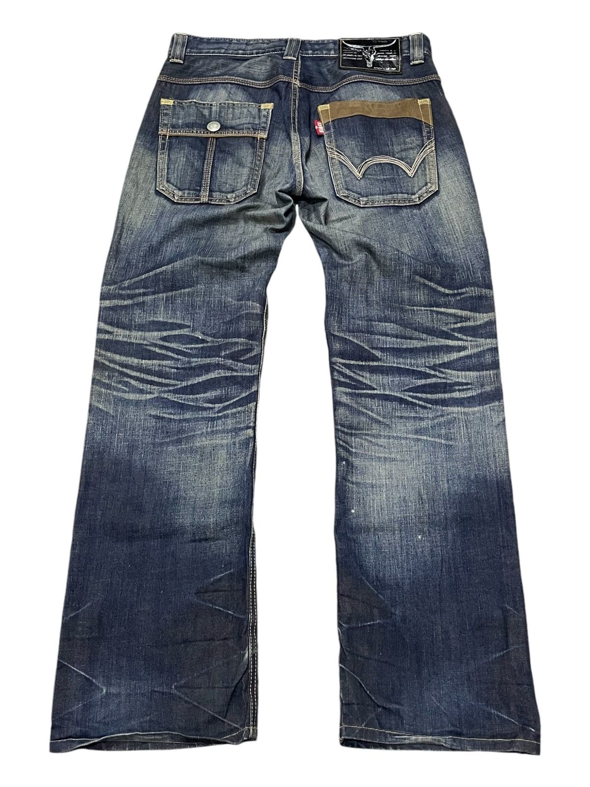 Edwin × Hysteric Glamour × Japanese Brand Edwin Bush Pocket Mud Wash Claw Mark Loose Denim Pants Size US 32 / EU 48 - 2 Thumbnail