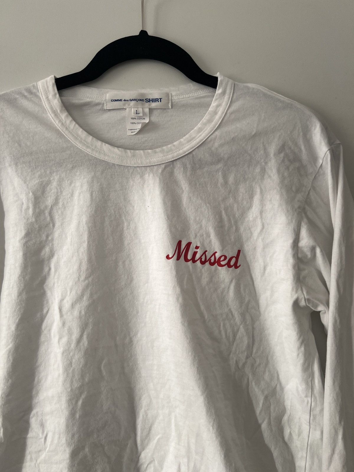 Comme des Garcons SHIRT CDG Shirt Long Sleeve ‘Missed’ T-Shirt Size US L / EU 52-54 / 3 - 1 Thumbnail