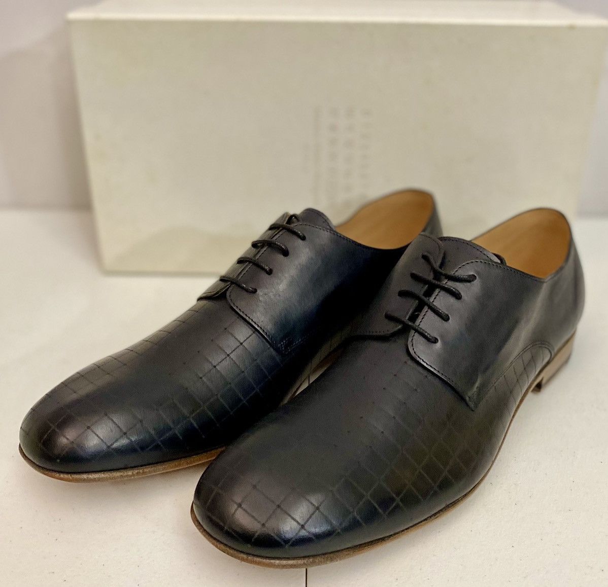 Maison Margiela 22 🇮🇹 Black Veg Tan Laser Matrix Derby 11 New
