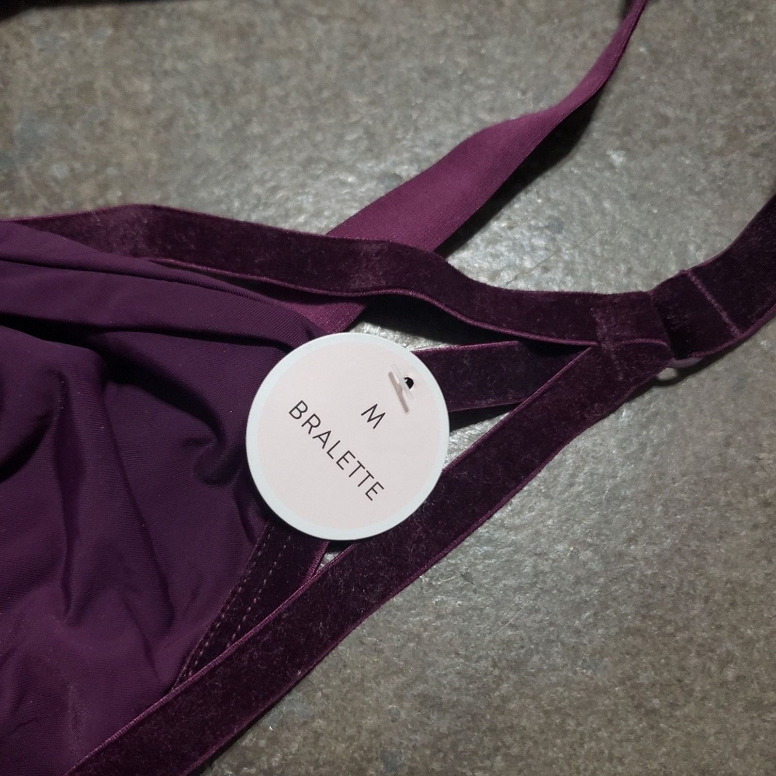 Other Dark Plum Velour Strappy Lingerie Set Size ONE SIZE - 5 Thumbnail