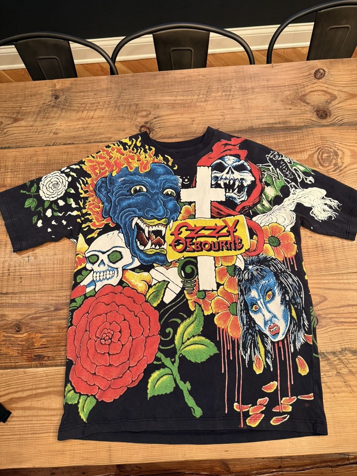 Band Tees × Vintage Vintage Ozzy Osbourne All Over Print Tattoo