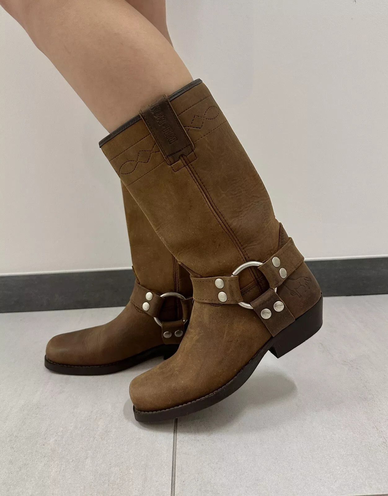 Vintage Bill Montana Womens Cowboy Western Boots Shoes Brown Learher Size US 6 / IT 36 - 1 Thumbnail