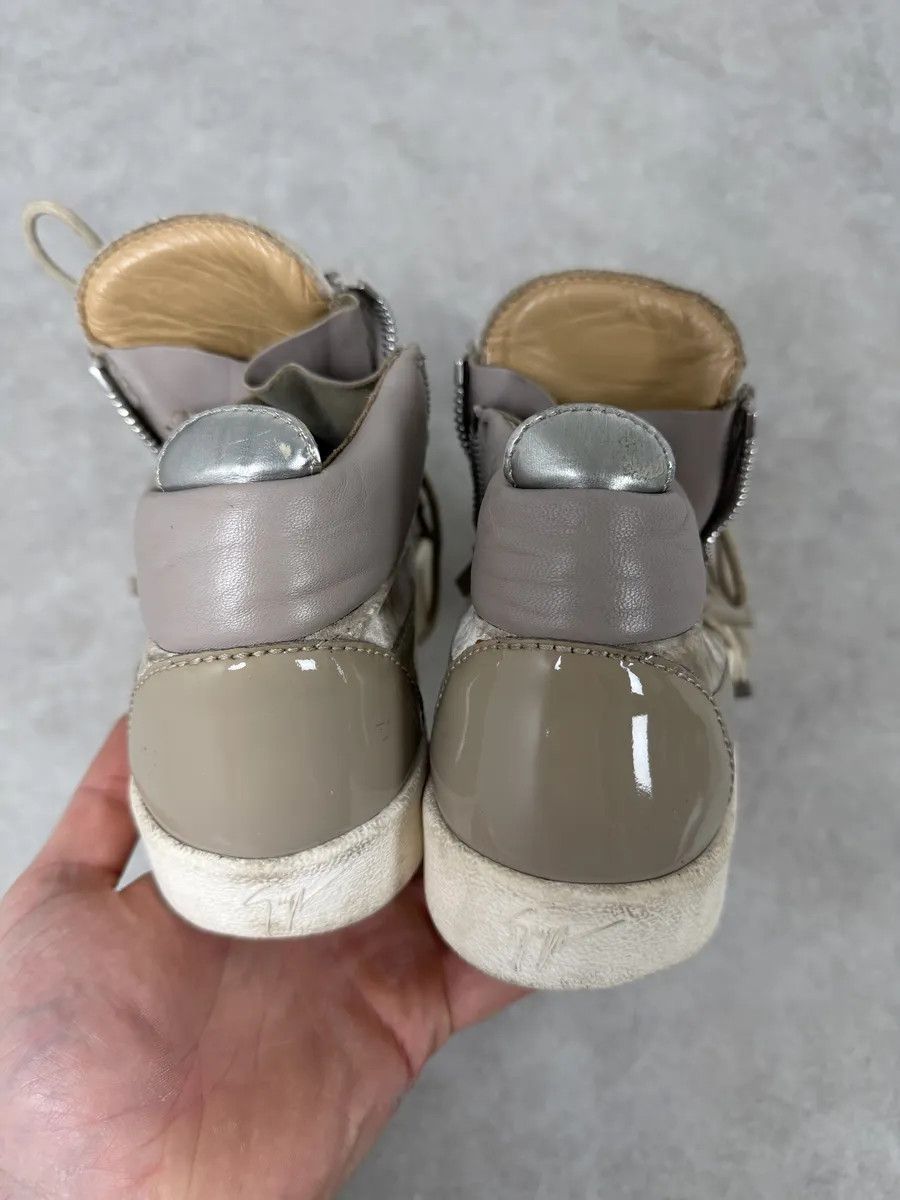 Giuseppe Zanotti Giuseppe Zanotti Beige Velvet High Sneakers Size US 8 / EU 41 - 9 Thumbnail