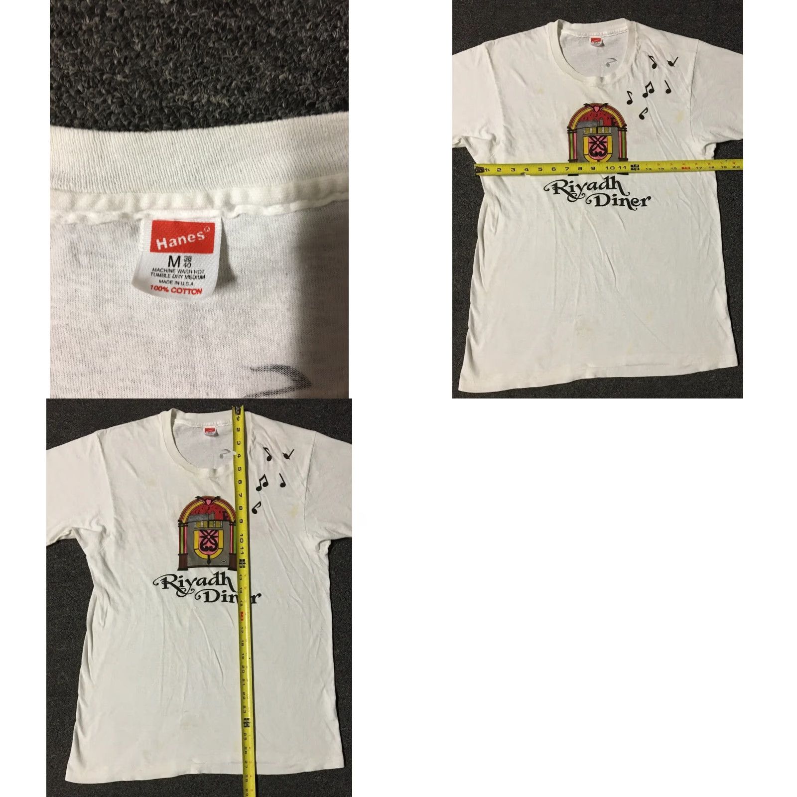 Vintage Vtg 80s Riyadh Diner Faded Music Note Shirt M Saudi Arabia Bar Grunge AOP 90s Size US M / EU 48-50 / 2 - 9 Thumbnail