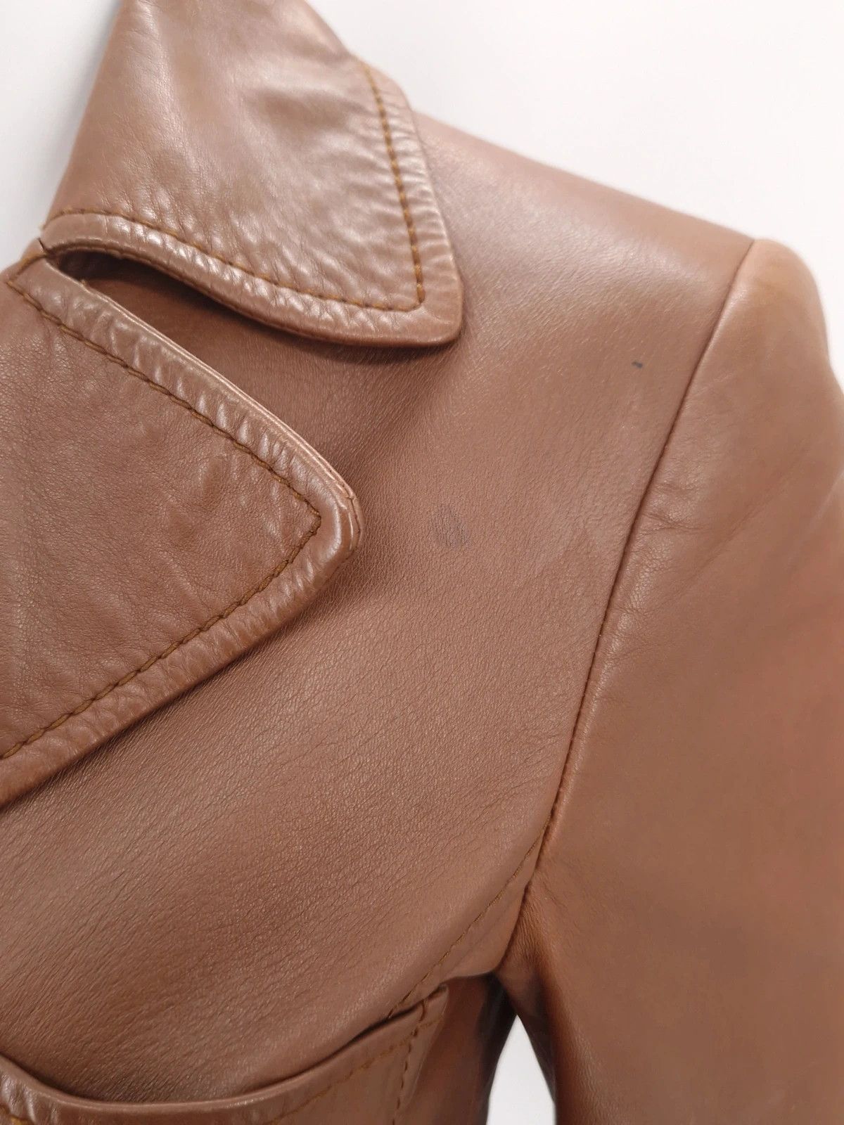 Gucci Gucci by Tom Ford Archival Brown Leather Coat Size S / US 4 / IT 40 - 10 Thumbnail