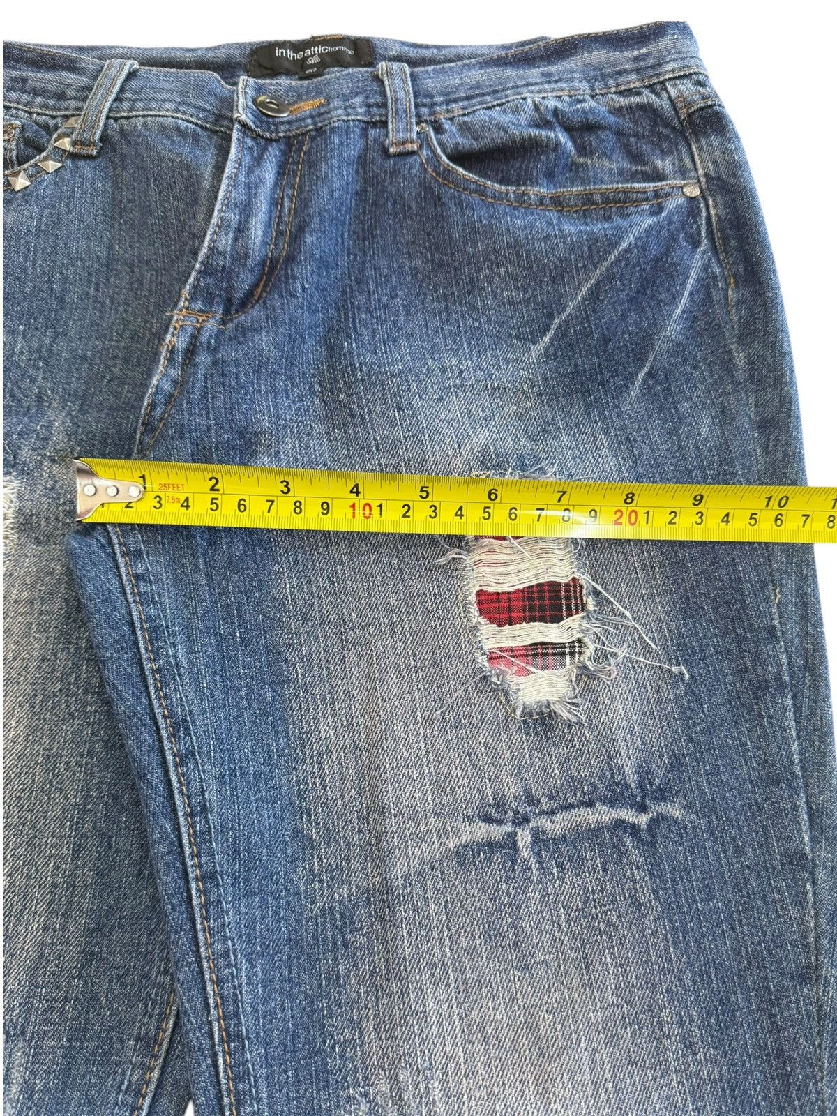 In The Attic In The Attic Blue Faded Wash Patchwork Jeans Size US 32 / EU 48 - 7 Thumbnail