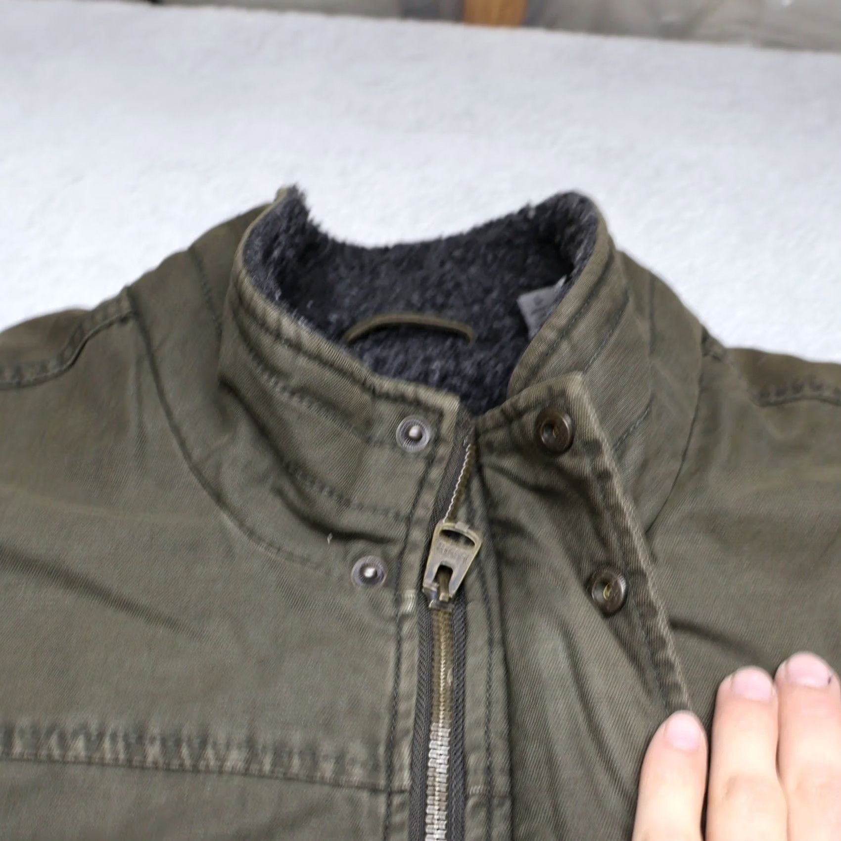 Levi's Levis Jacket Mens L Green Canvas Sherpa Lined Military Field Utility Zip Snap Size US L / EU 52-54 / 3 - 6 Thumbnail