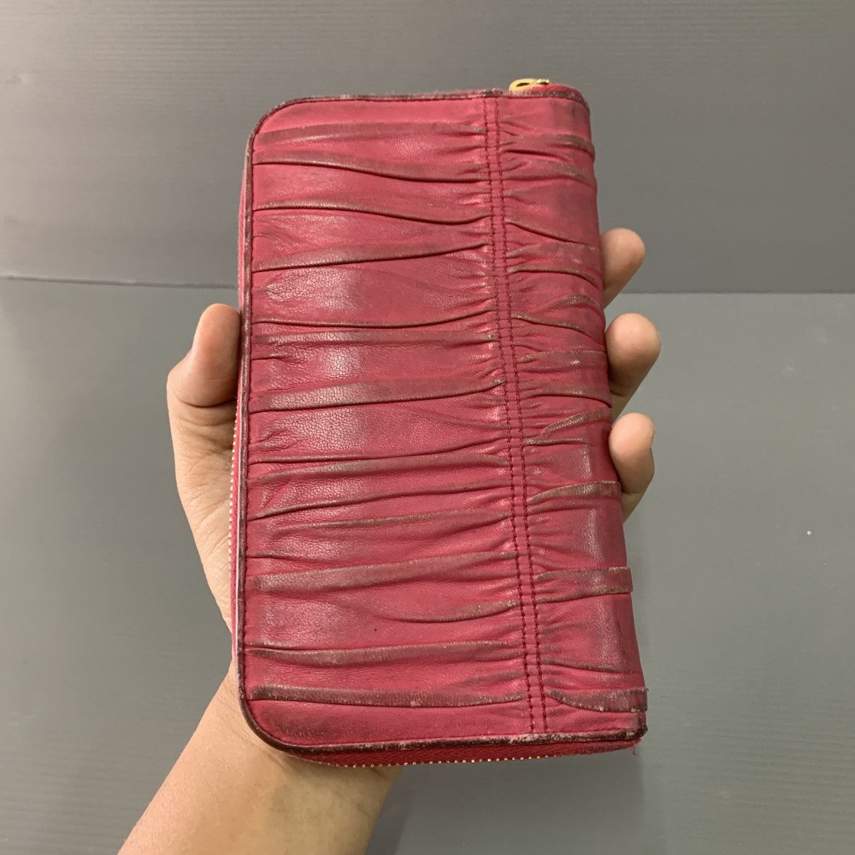 Prada Prada Pink Leather Wallet Size ONE SIZE - 3 Thumbnail
