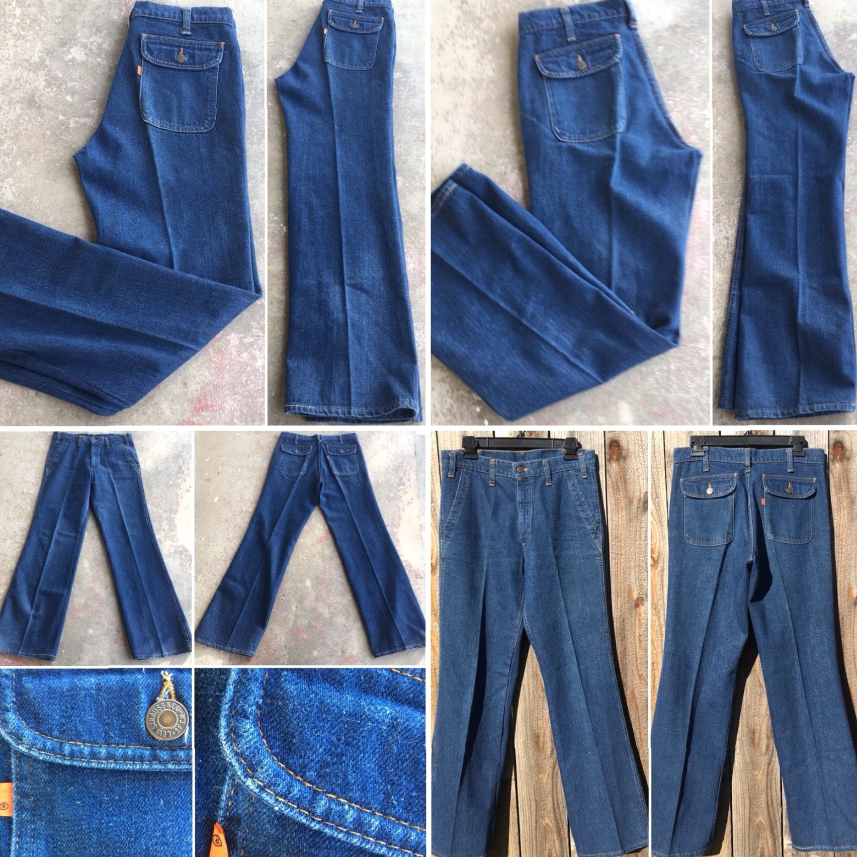 Denime Vintage Levis Selvedge Denim Jeans Talon 42 Zipper Sz 32 31.5 Waist Hippy Denim Blue 1970s Mens Womens Jeans Size US 30 / EU 46 - 3 Thumbnail