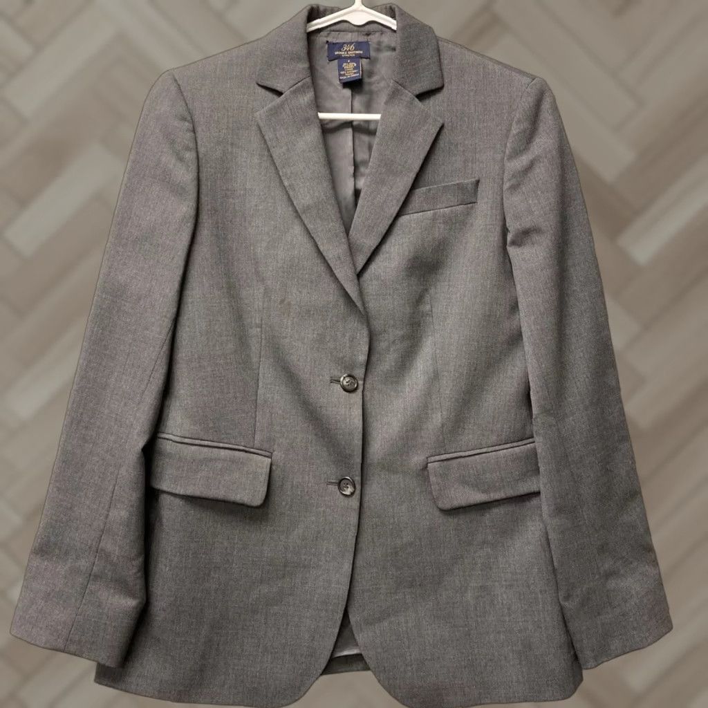 Brooks Brothers VINTAGE Brooks Brothers Blazer WOMENS 6 Gray 2 Button Sport Coat Jacket Regular Size M / US 6-8 / IT 42-44 - 1 Thumbnail