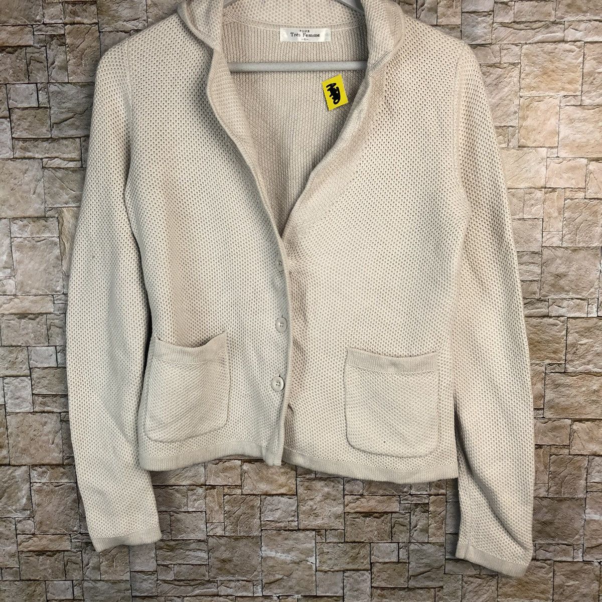 Japanese Brand Four Tres Femme Cream Cardigan Knitwear #A936 Size S / US 4 / IT 40 - 3 Thumbnail