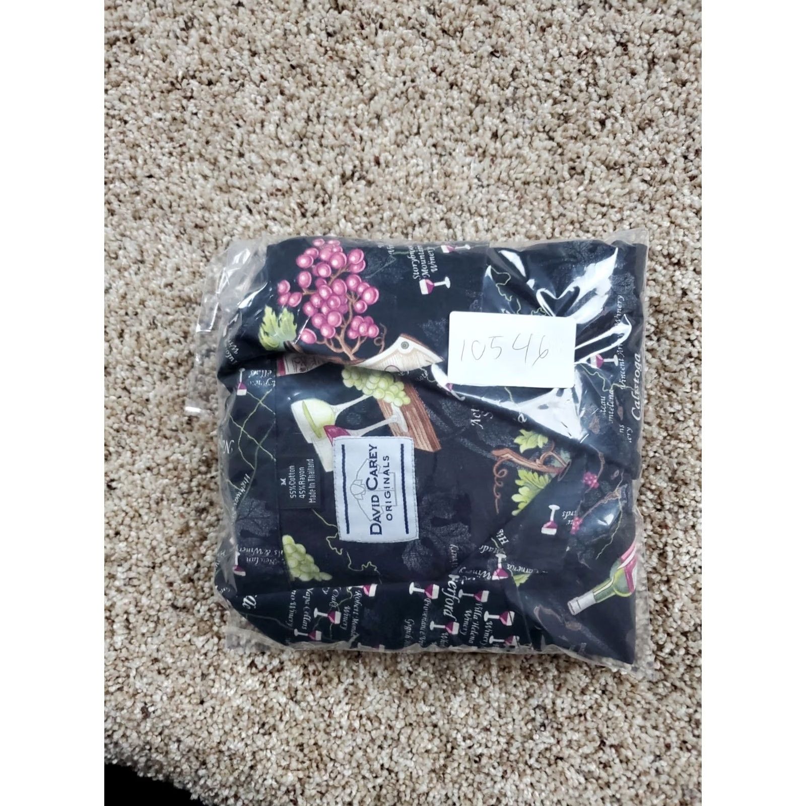 Vintage David Carey Hawaiian Shirt Medium Mens Black Short Sleeve Napa Valley Wine Trail Shirt Size US M / EU 48-50 / 2 - 8 Thumbnail