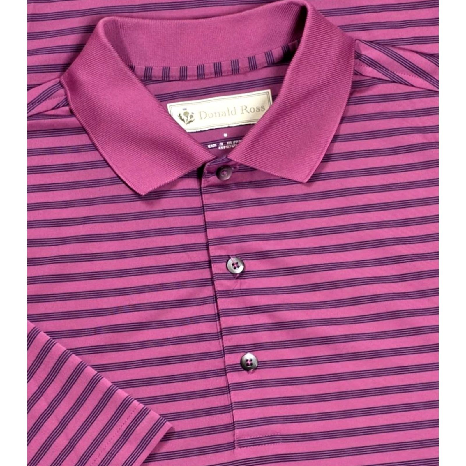Vintage Donald Ross Performance Polo Mens M Pink Blue Stripe Golf 1909 Greensboro CC Size US M / EU 48-50 / 2 - 2 Thumbnail