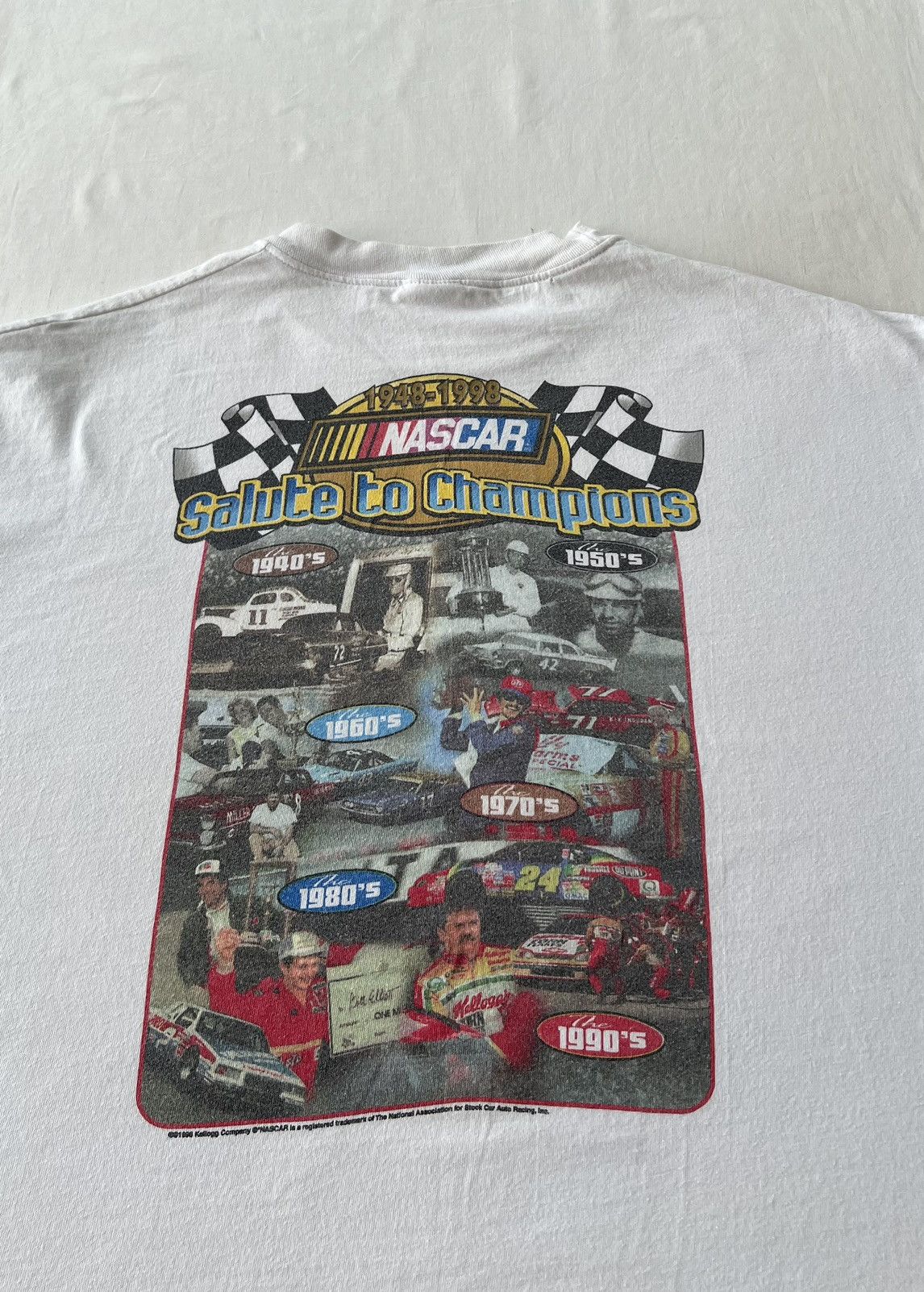 NASCAR Vintage 1998 Nascar 50th Anniversary Champions White T-shirt Size US XL / EU 56 / 4 - 14 Thumbnail