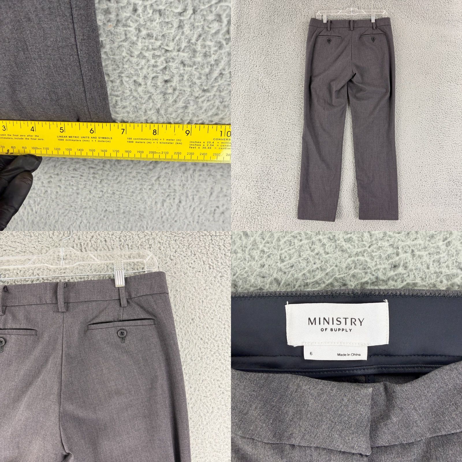 Vintage Ministry of Supply Dress Pants Womens Size 6 Gray Straight Leg Lightweight Work Shirt Size 28" / US 6 / IT 42 - 8 Thumbnail