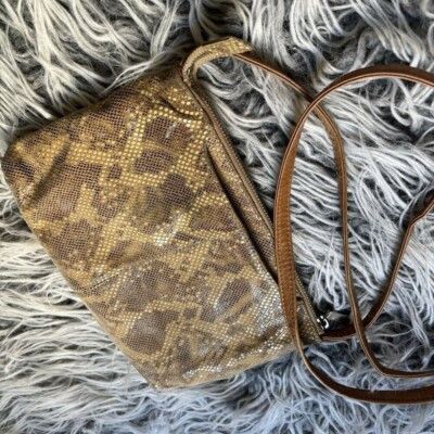 Hobo Hobo Mara Autumn Python Brown Snakeskin Leather Purse Should Size ONE SIZE - 7 Thumbnail