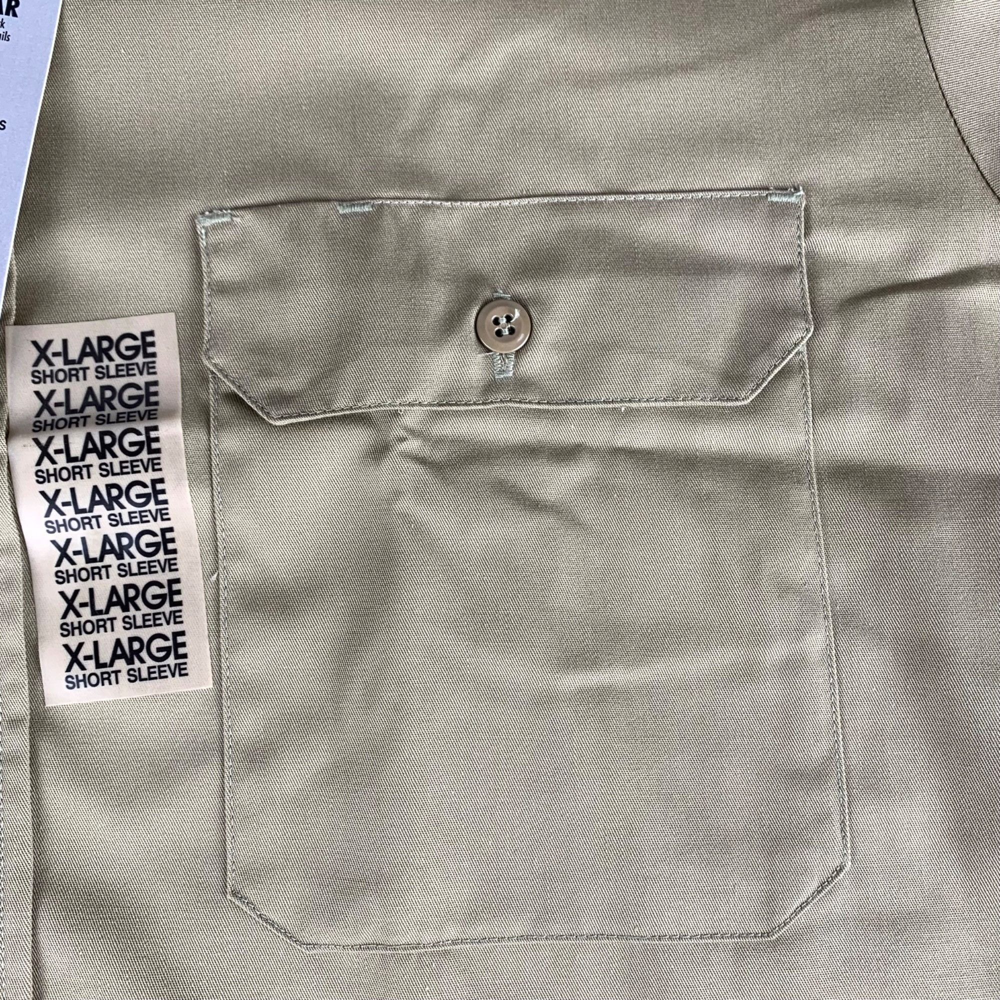 Other Vintage Roebucks Mens XL Khaki Short Sleeve Twill Work Shirt Size US XL / EU 56 / 4 - 11 Thumbnail