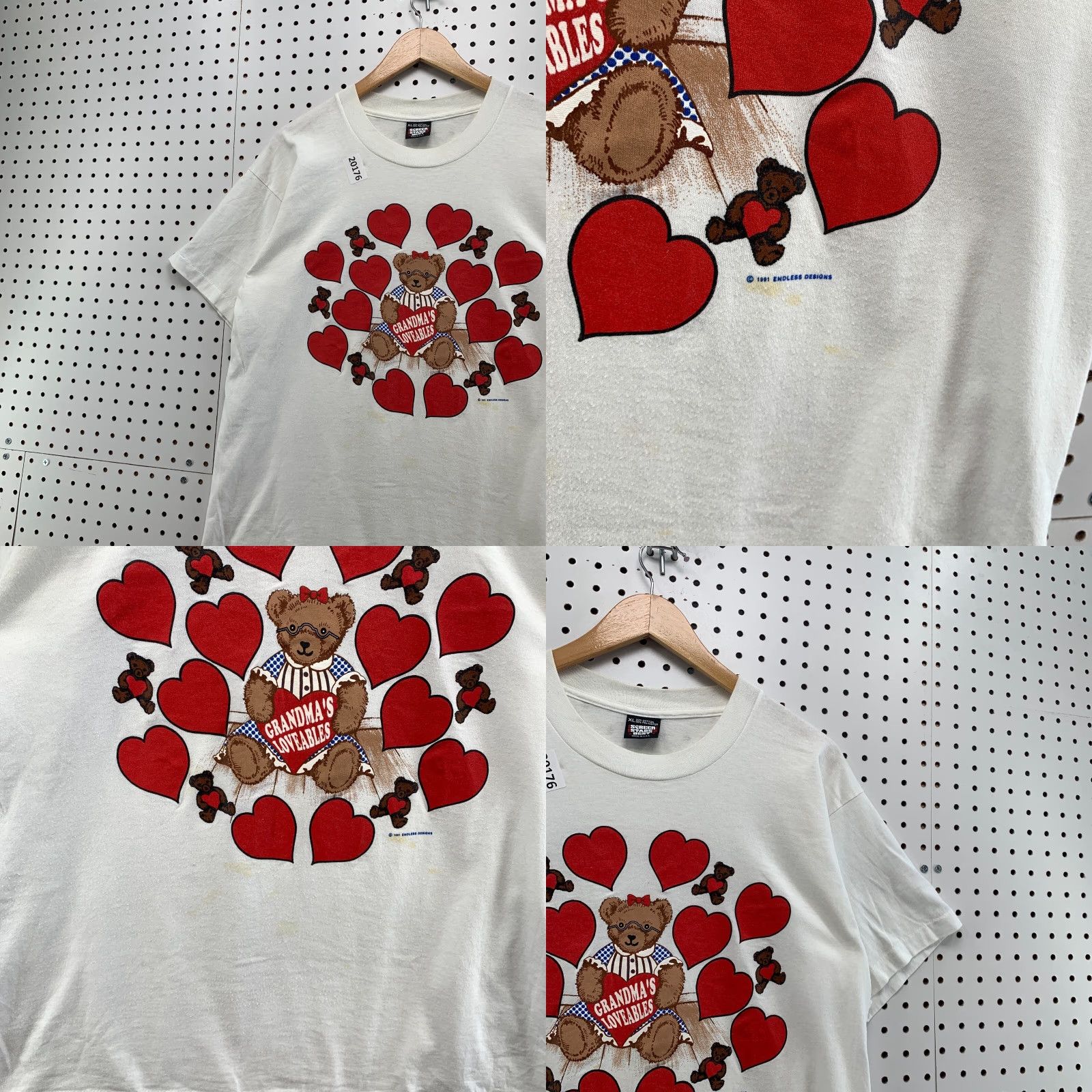 Vintage VINTAGE Screen Stars 90s Graphic Print T-Shirt White Teddy Bear XL Unisex Adults Size US XL / EU 56 / 4 - 8 Thumbnail