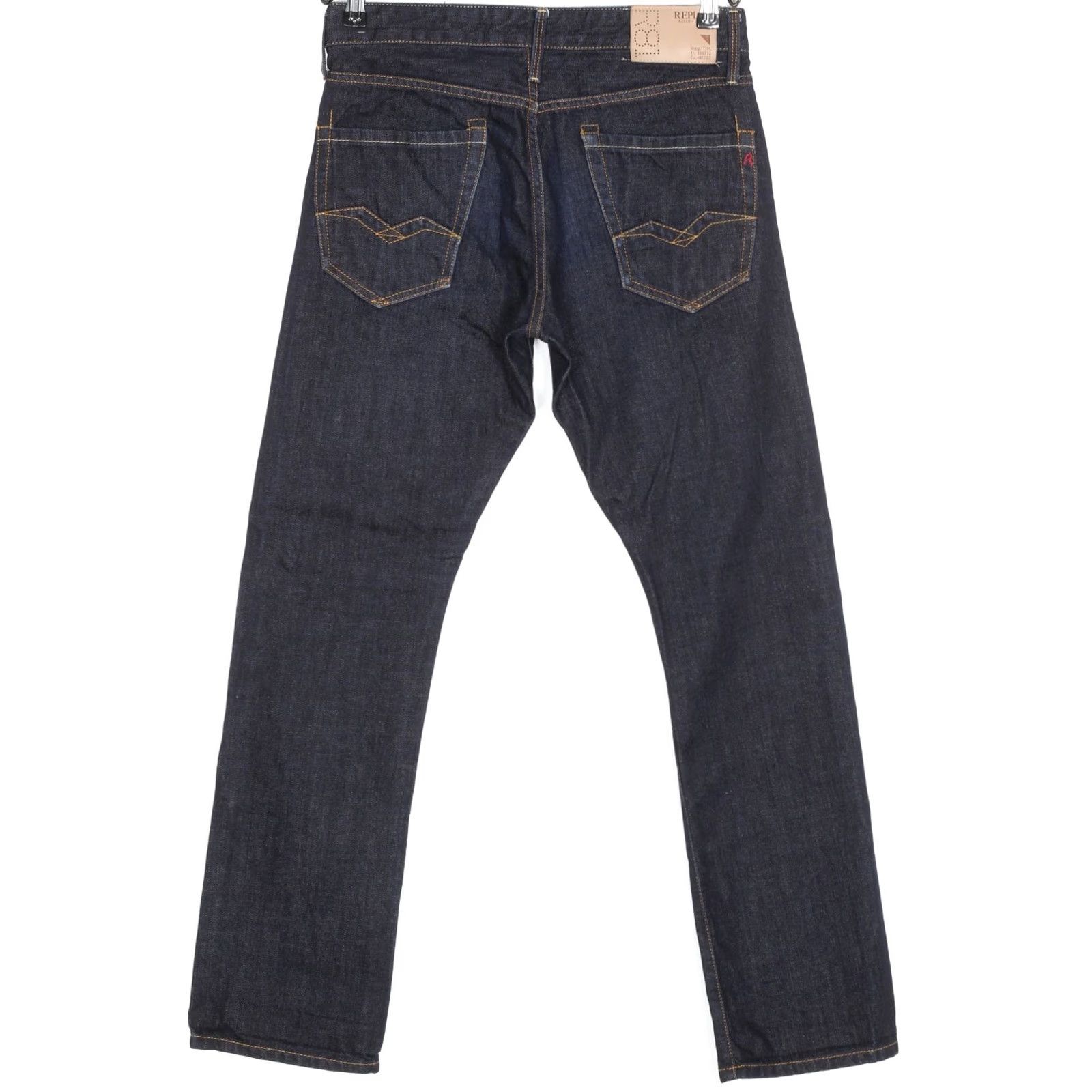 Replay Replay WAITOM Jeans Men Regular Straight DZ7459 Jeans, 30 W 32 L, Blue, 5-Pocket Denim, Cotton, Mid Rise, Belt Loops, Button Closure, Vintage No Size US 30 / EU 46 - 3 Thumbnail