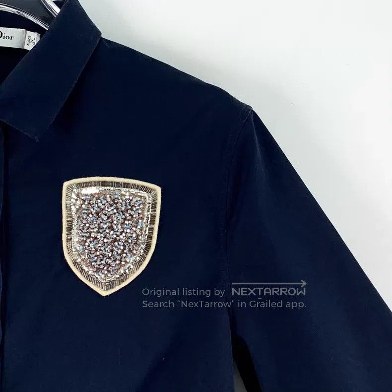 Dior Dior Dark blue badge diamond lapel short-sleeved dress Size XS / US 0-2 / IT 36-38 - 3 Thumbnail