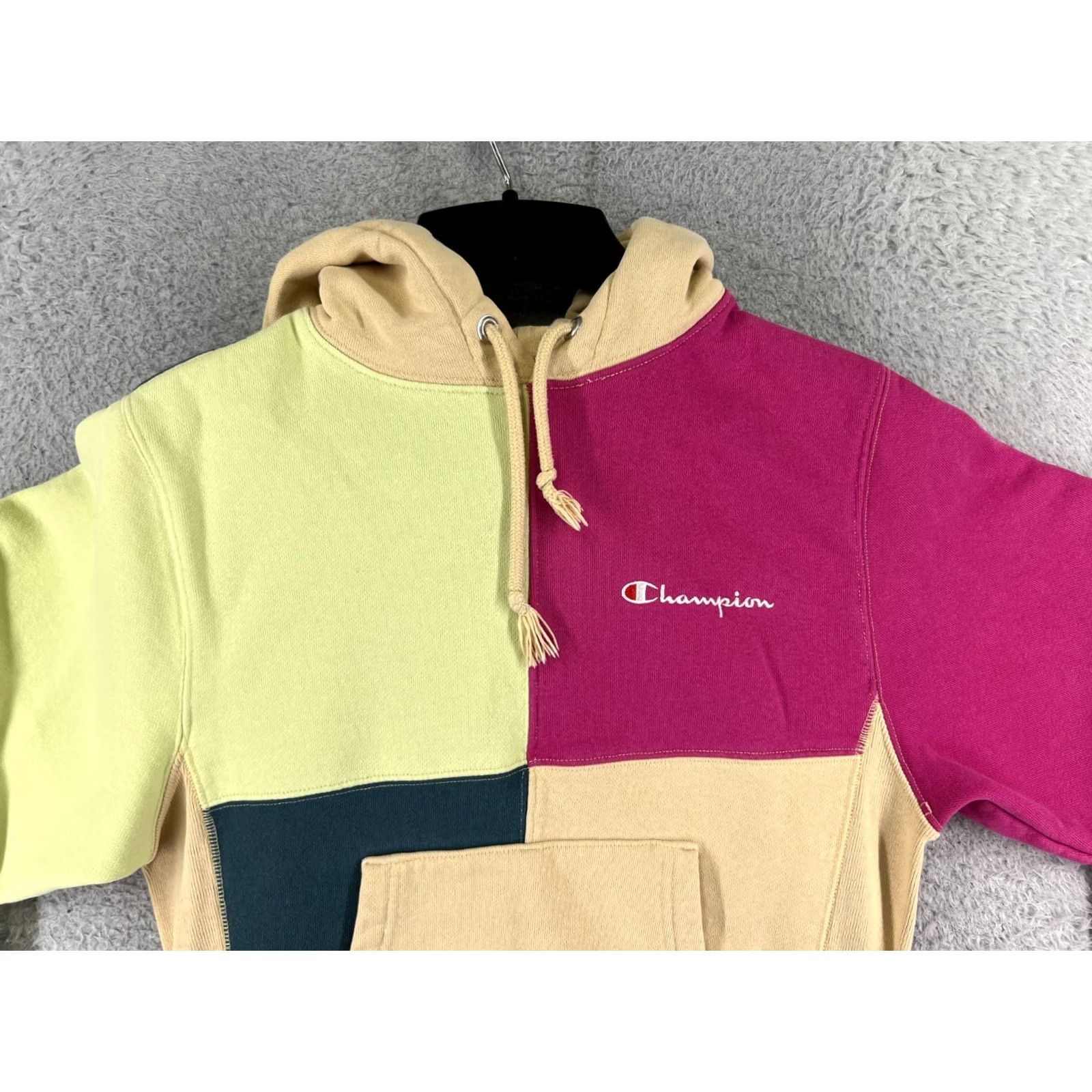 Champion Champion Reverse Weave Hoodie Colorblock Beige XS Adult Mens Long Sleeve Pullover Reversible Logo Weave Fashion Sweatshirt Size US XS / EU 42 / 0 - 7 Thumbnail