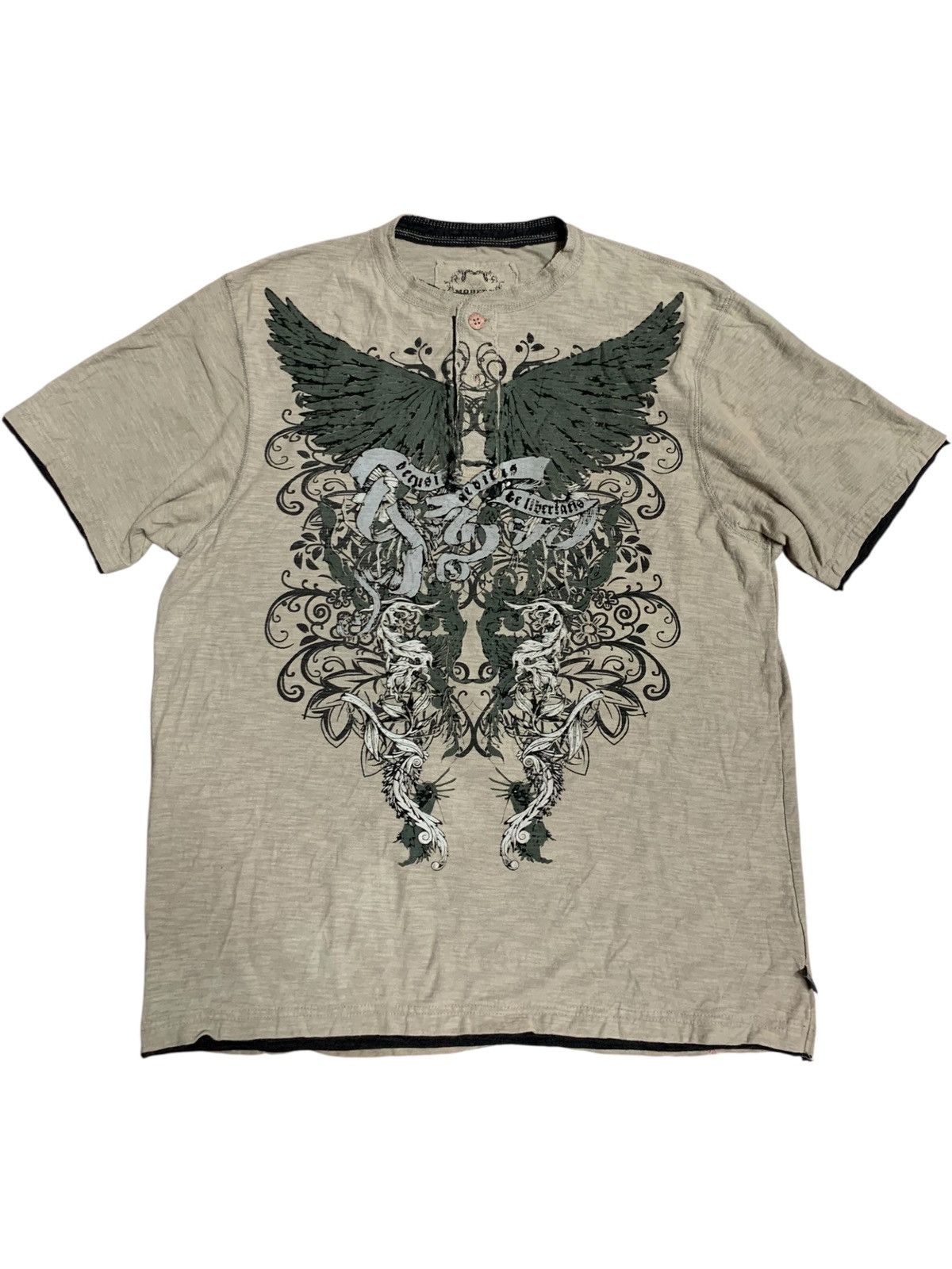 If Six Was Nine Modern Culture Grey Henley Tshirt Size US XL / EU 56 / 4 - 1 Thumbnail