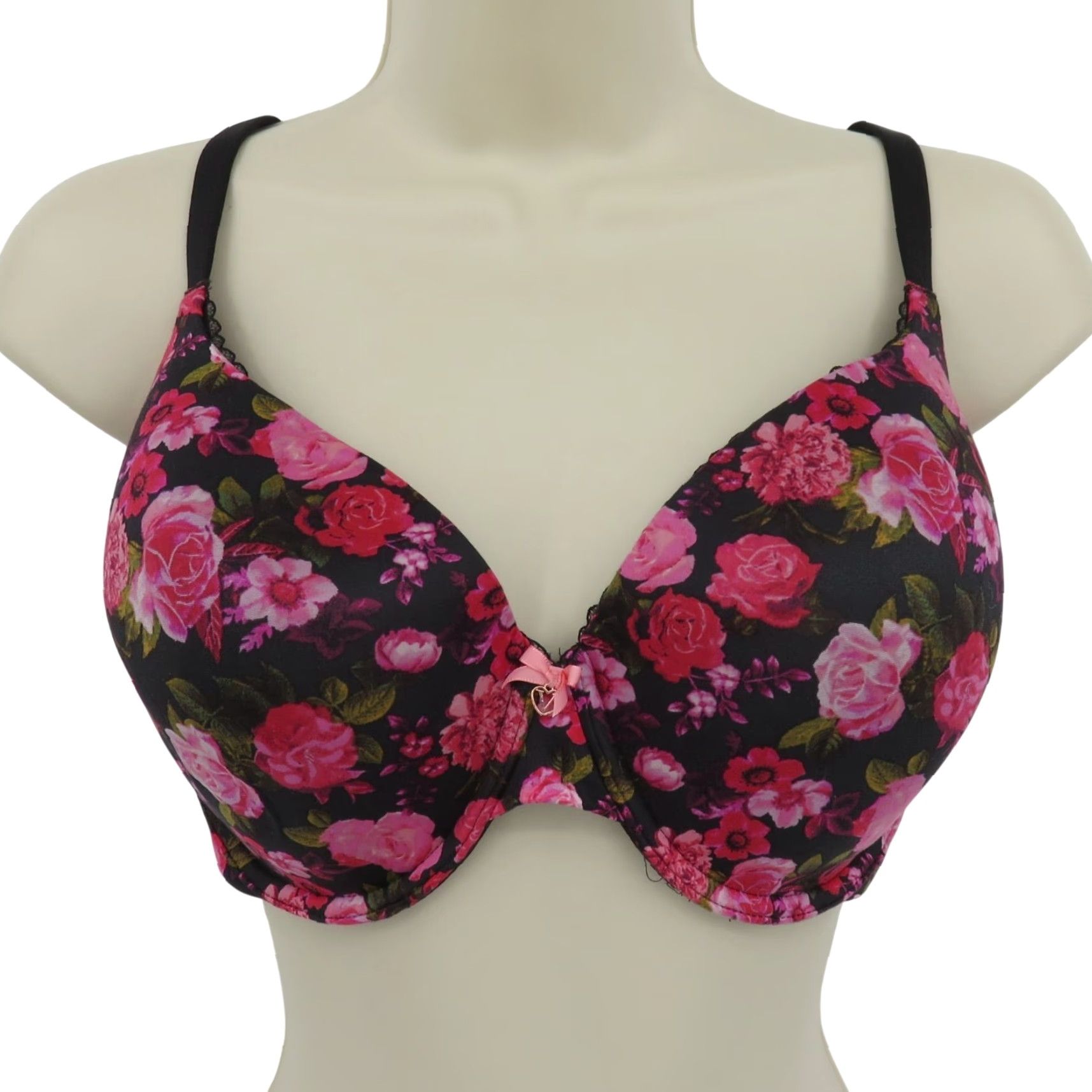 Victoria's Secret Victoria's Secret Bra 38D Pink Lined Perfect Coverage Underwire T-Shirt Floral 38 Band Womens Size ONE SIZE - 2 Thumbnail