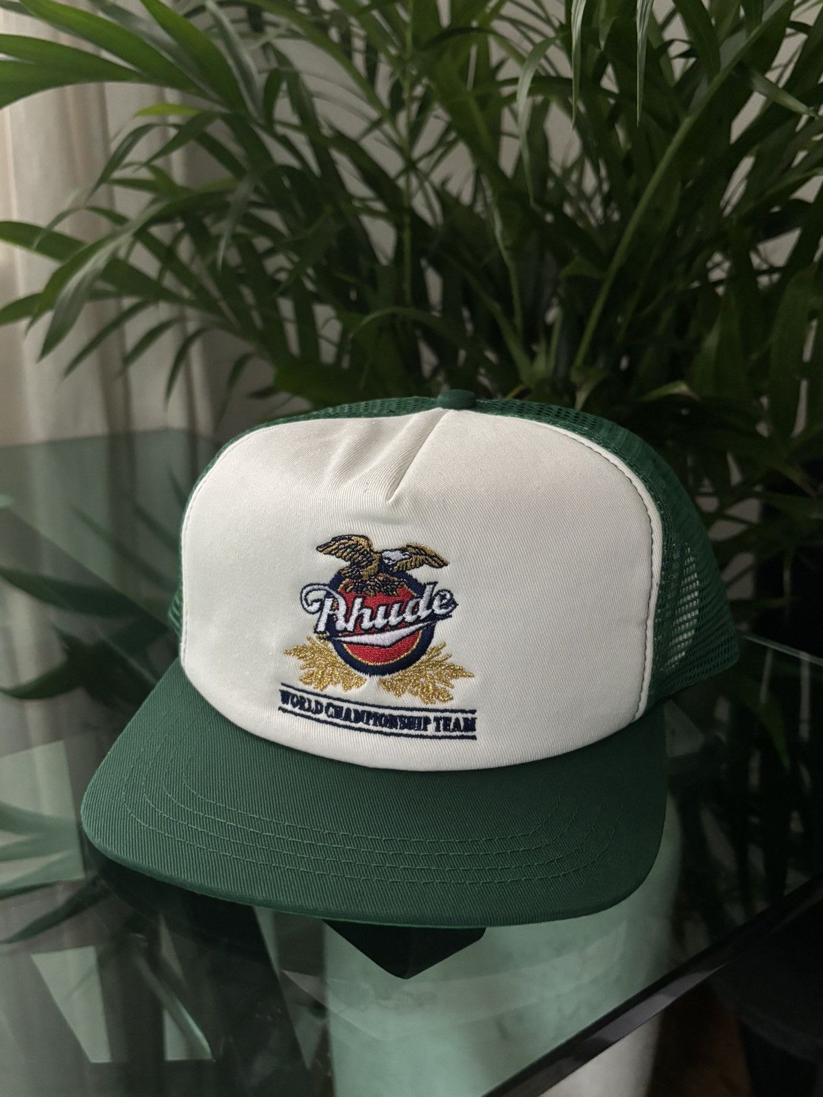 image of Rhude “Racing Eagle” Hat in Green, Men's