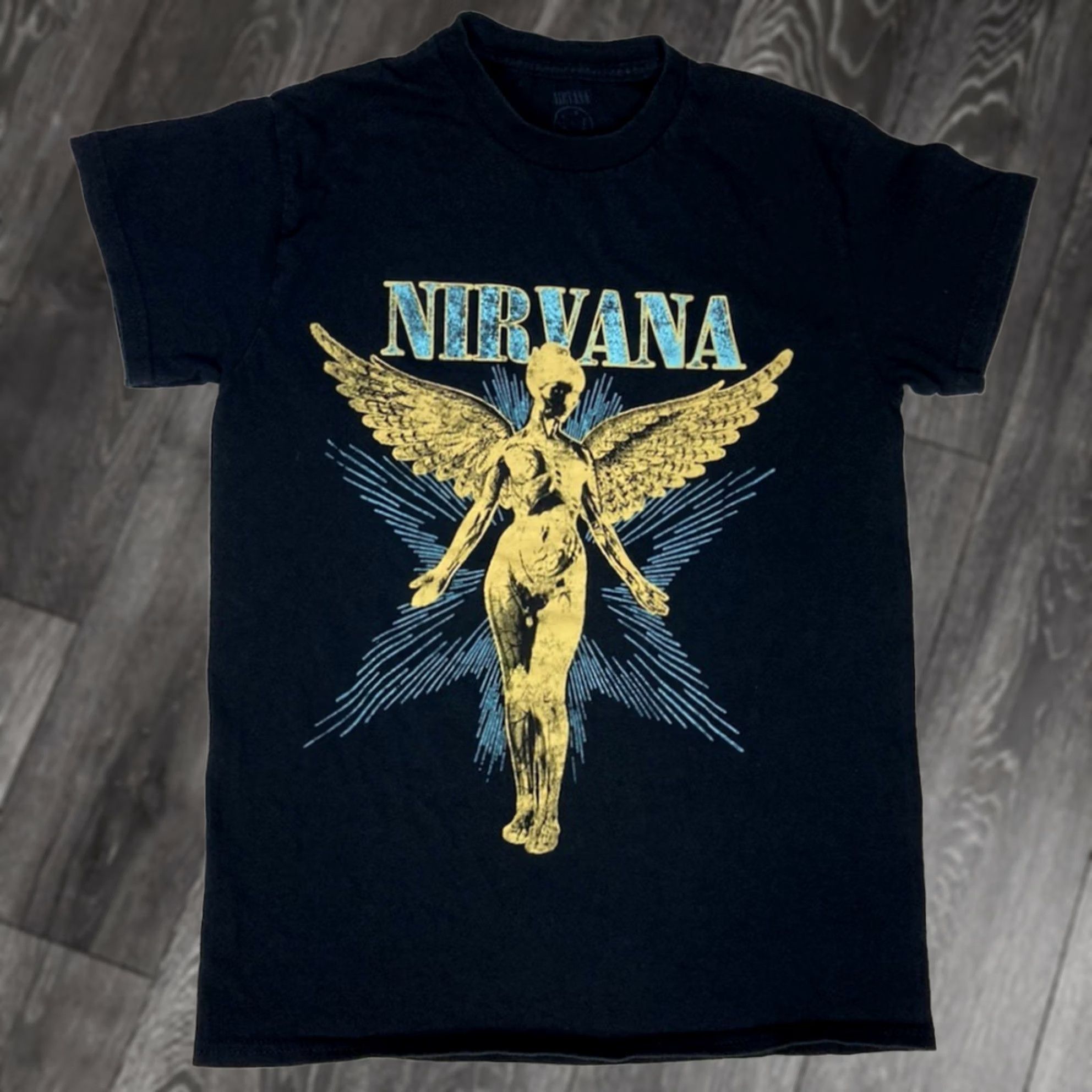 Vintage Nirvana In Utero Graphic T-shirt Women Small Black Short Sleeve Music Merch Size S / US 4 / IT 40 - 1 Thumbnail