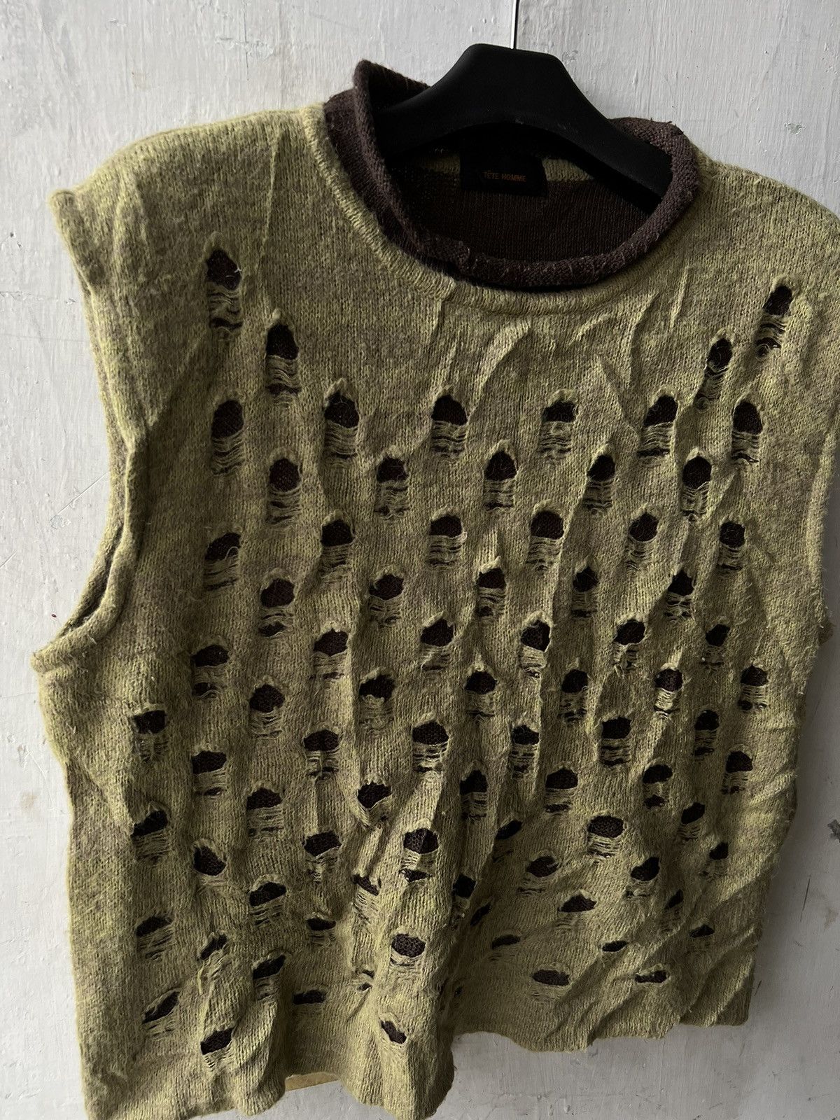 Japanese Brand × Tete Homme Tete Homme Knit Vest Size US S / EU 44-46 / 1 - 2 Thumbnail